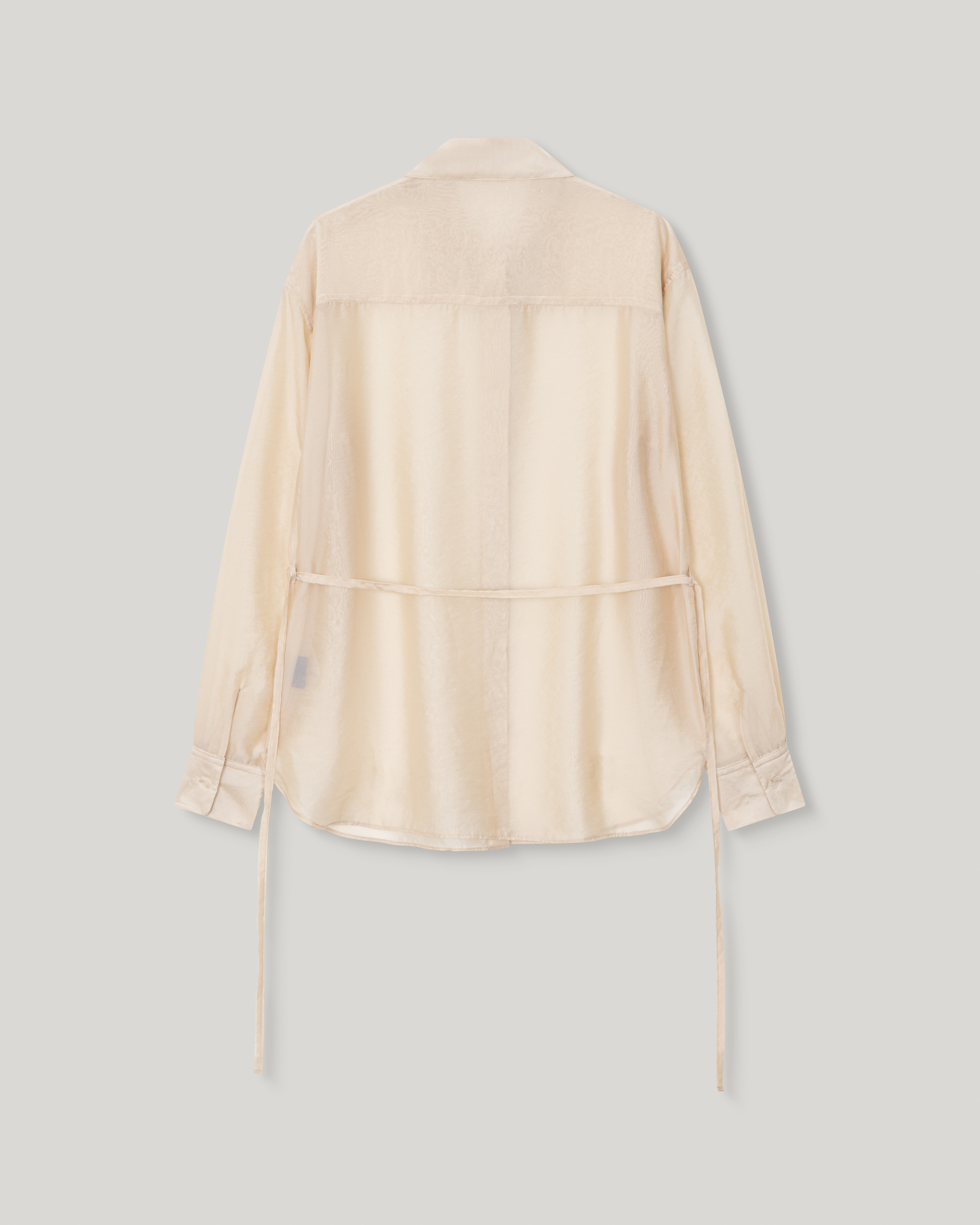 Mare Belted Sheer Blouse [Beige]
