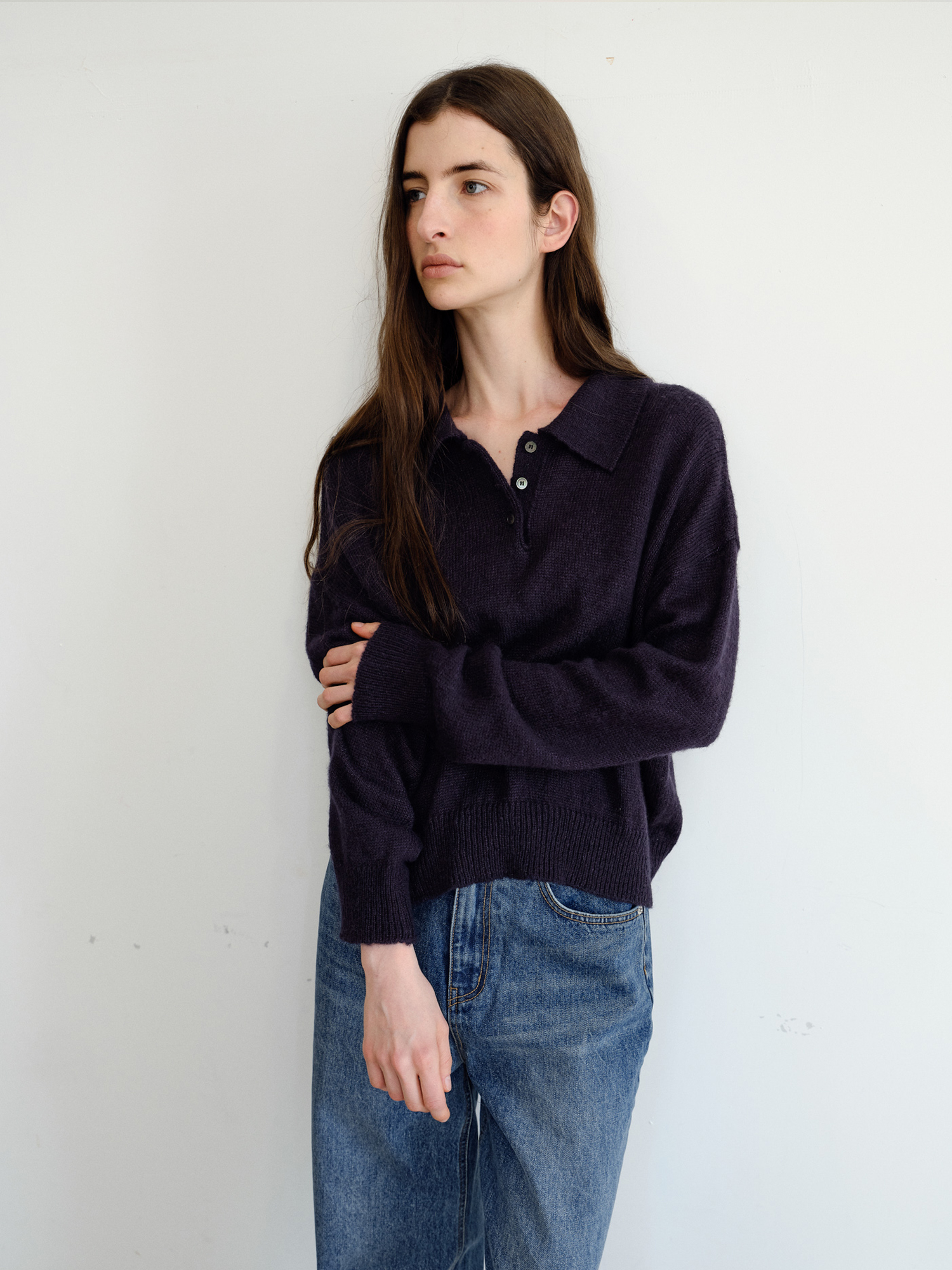 Alto Wool Collar Knit [Navy]
