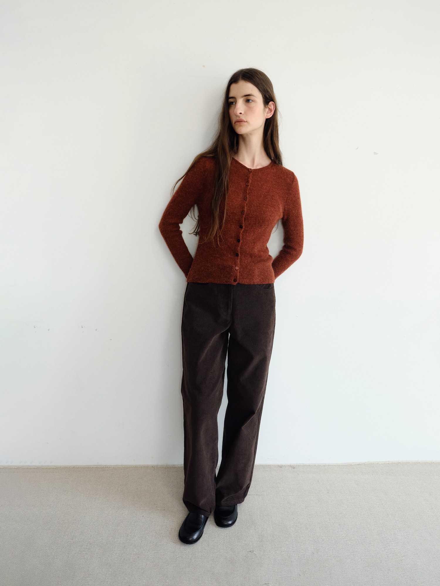 Elio Wool Knit Cardigan [Red]