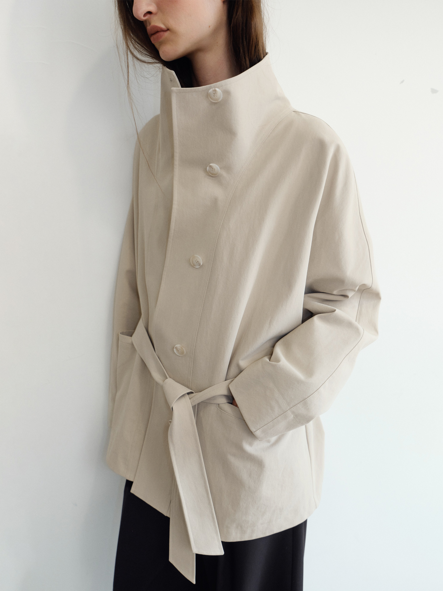 Dane Half Trench Coat [Beige]