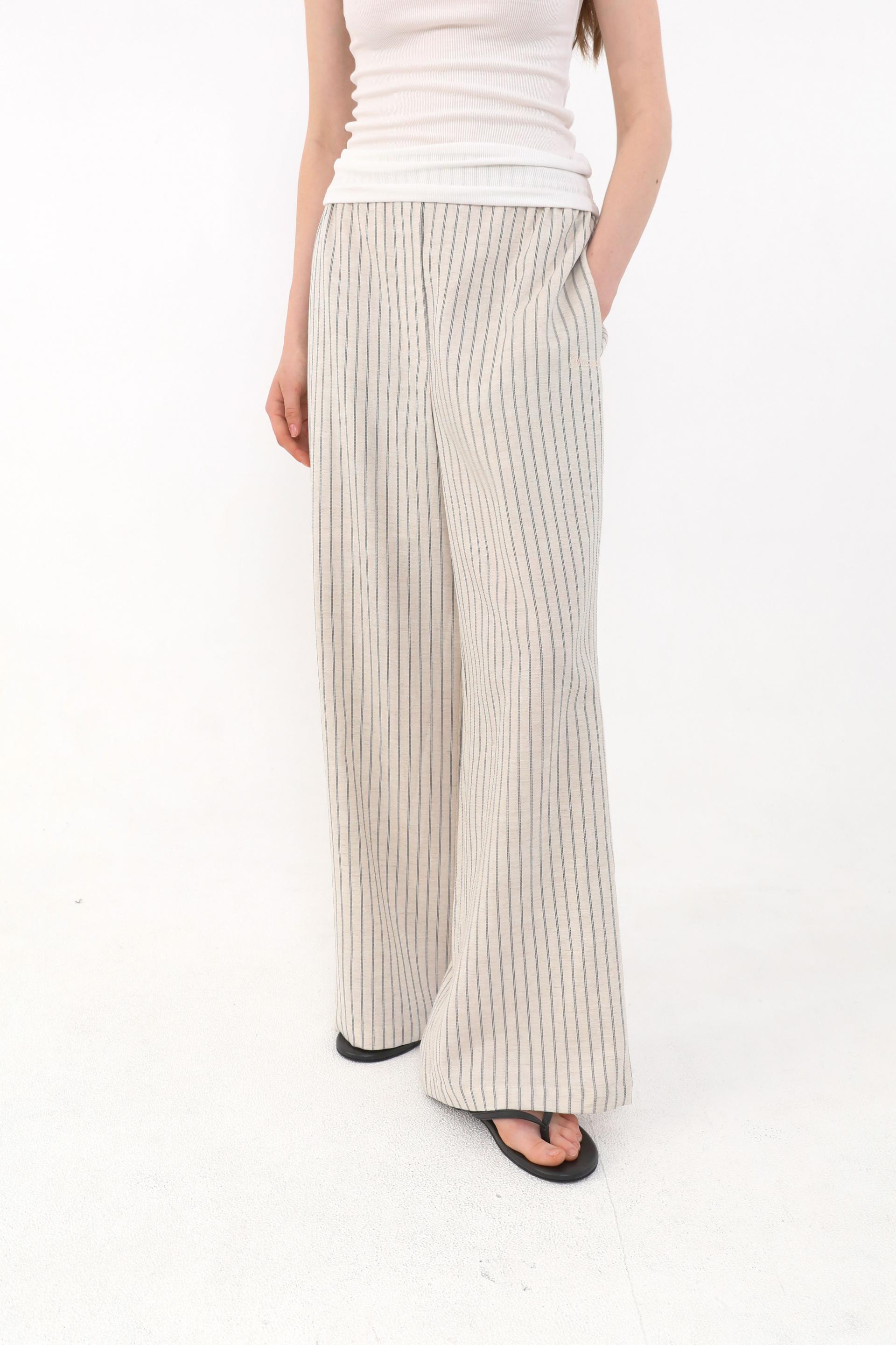 Ver Stripe Linen Pants [Black]