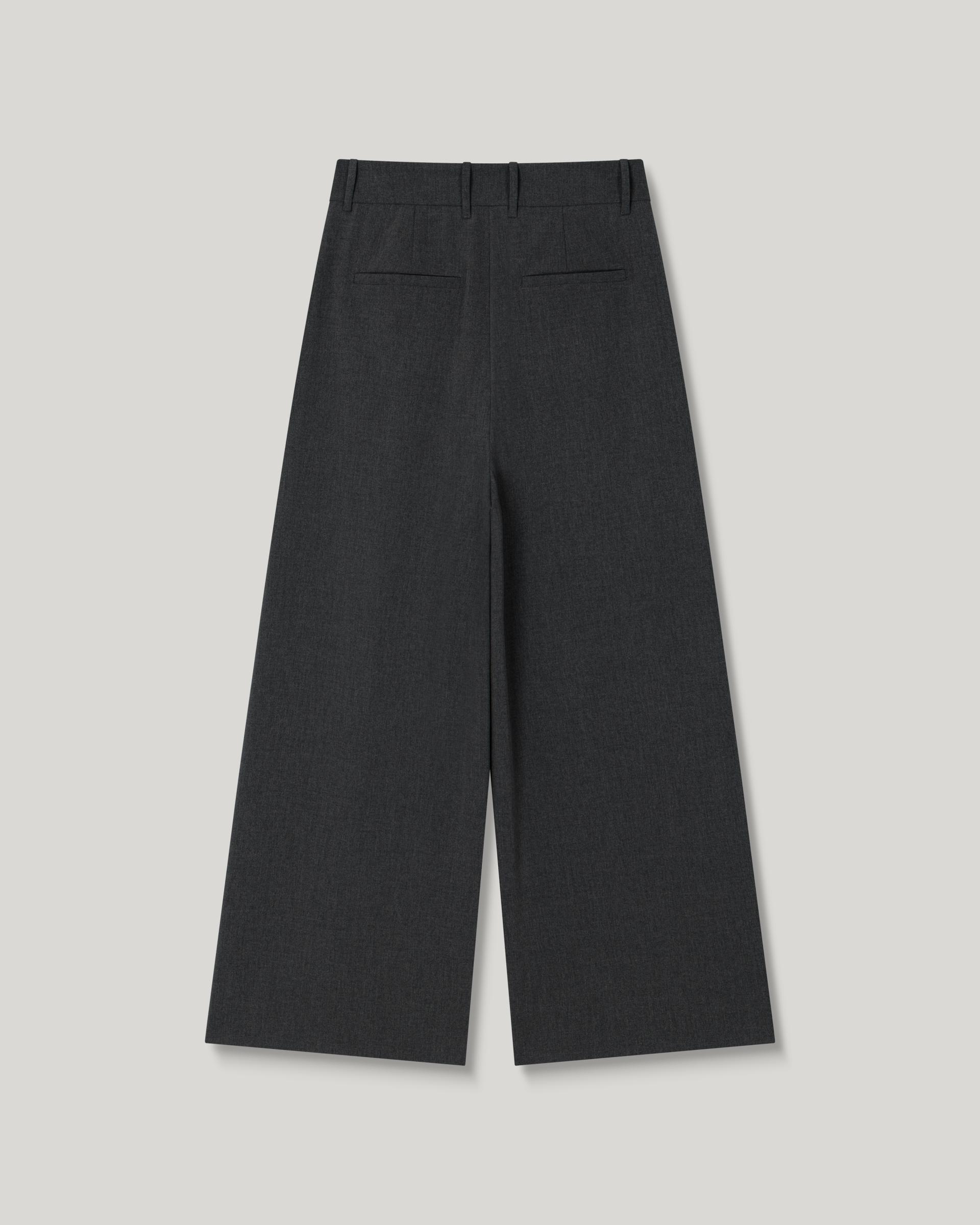 Grove Wool Wide Slacks [Gray]