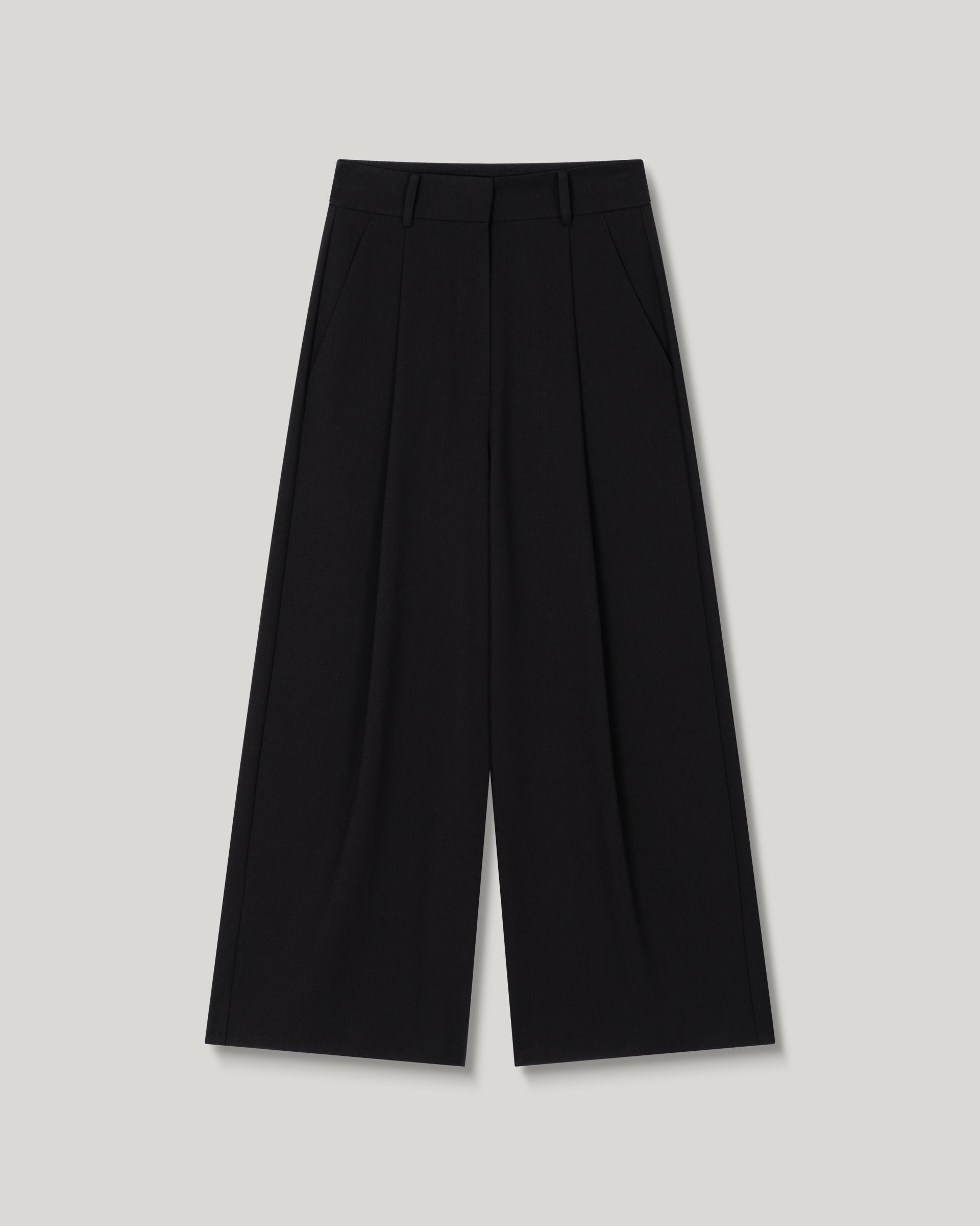 Grove Wool Wide Slacks [Black] (9/18일 순차배송)