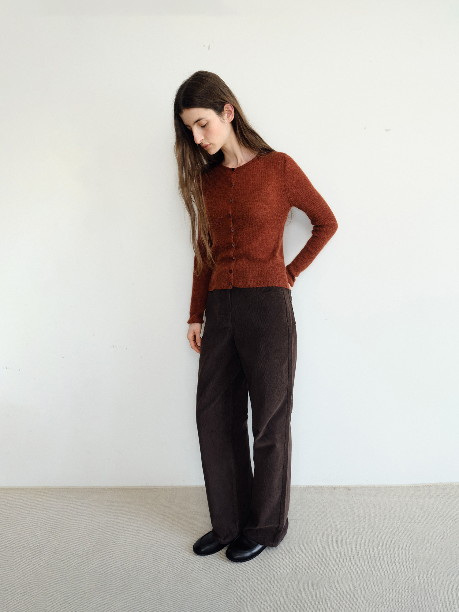 Elio Wool Knit Cardigan [Red]