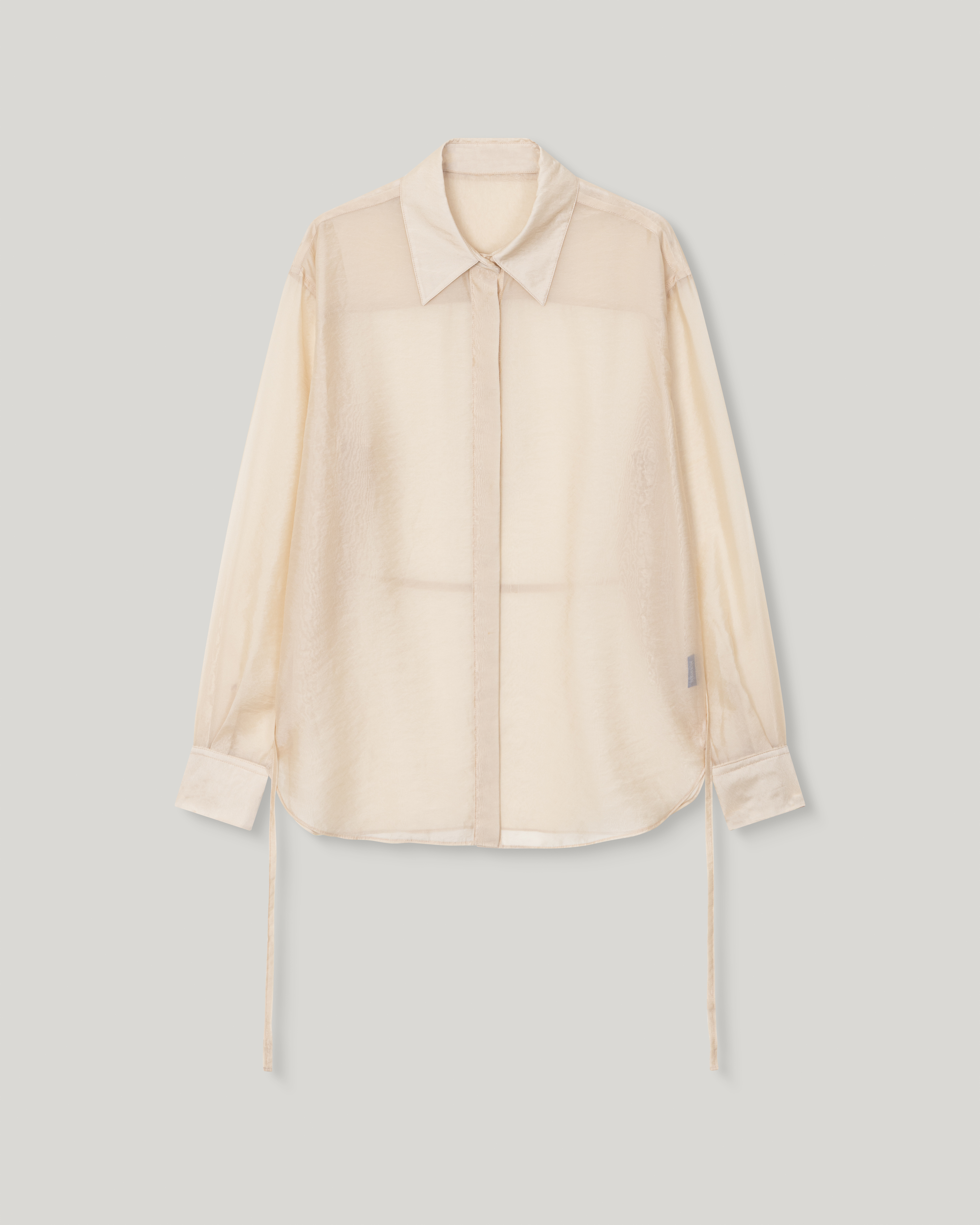 Mare Belted Sheer Blouse [Beige]
