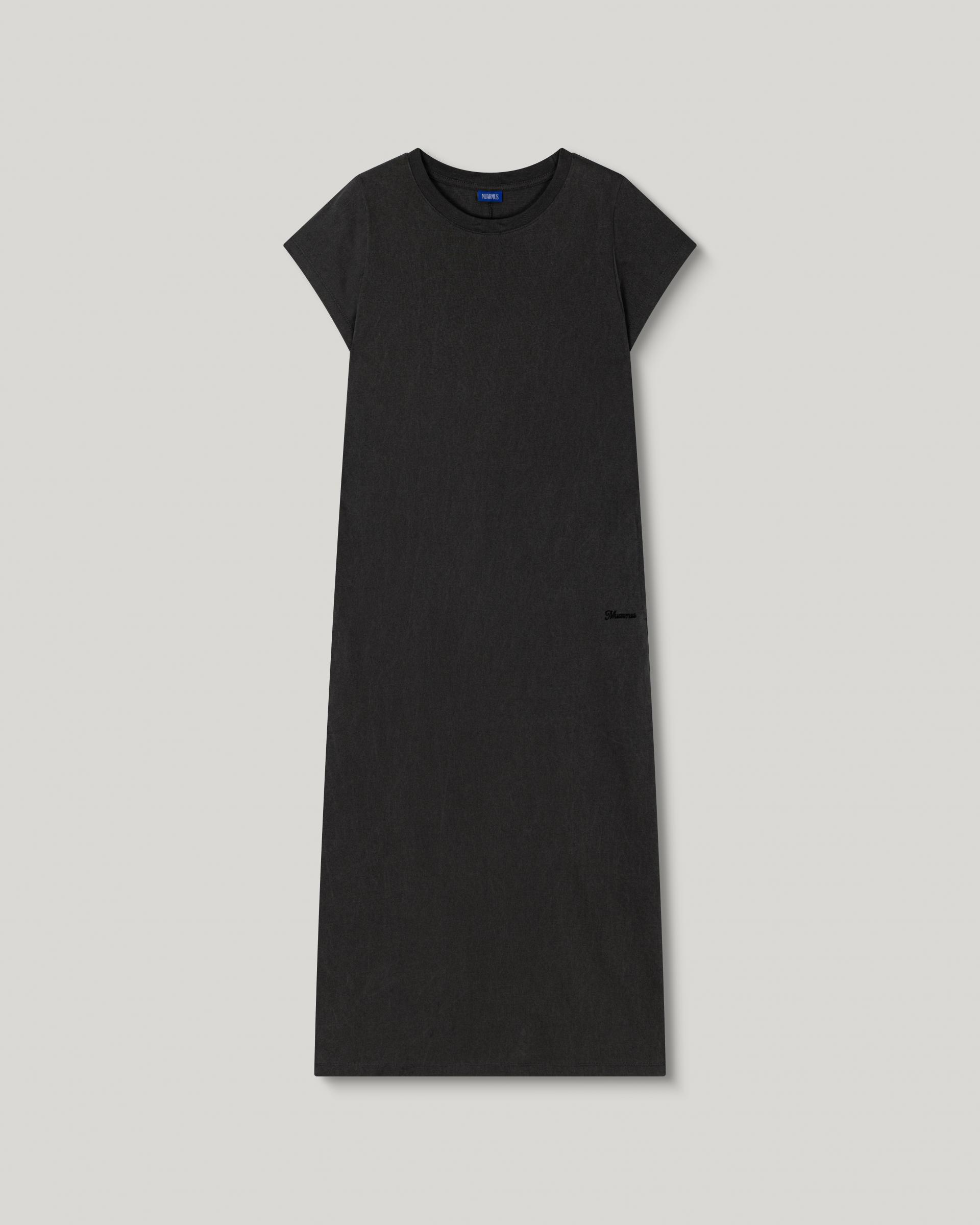 Margarine Pigment Cotton Dress [Charcoal]