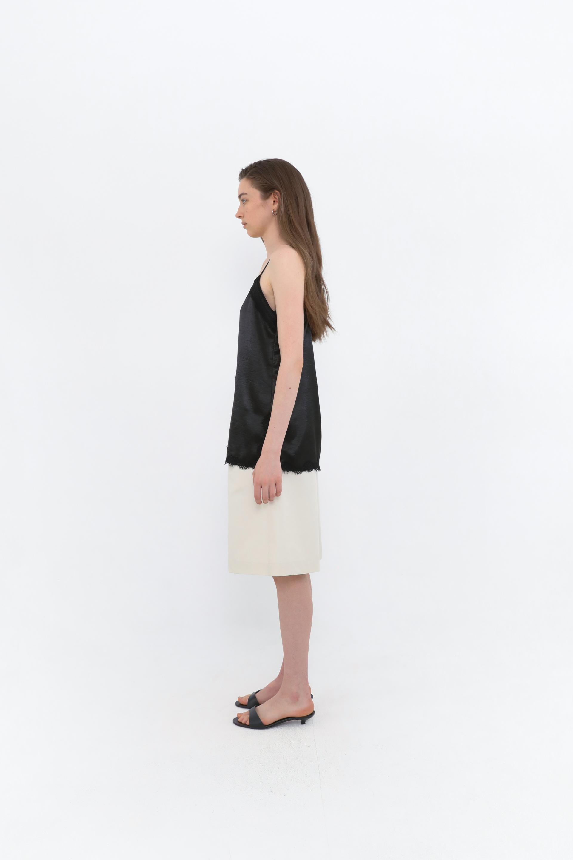 Lace Satin Slip Camisole [Black]