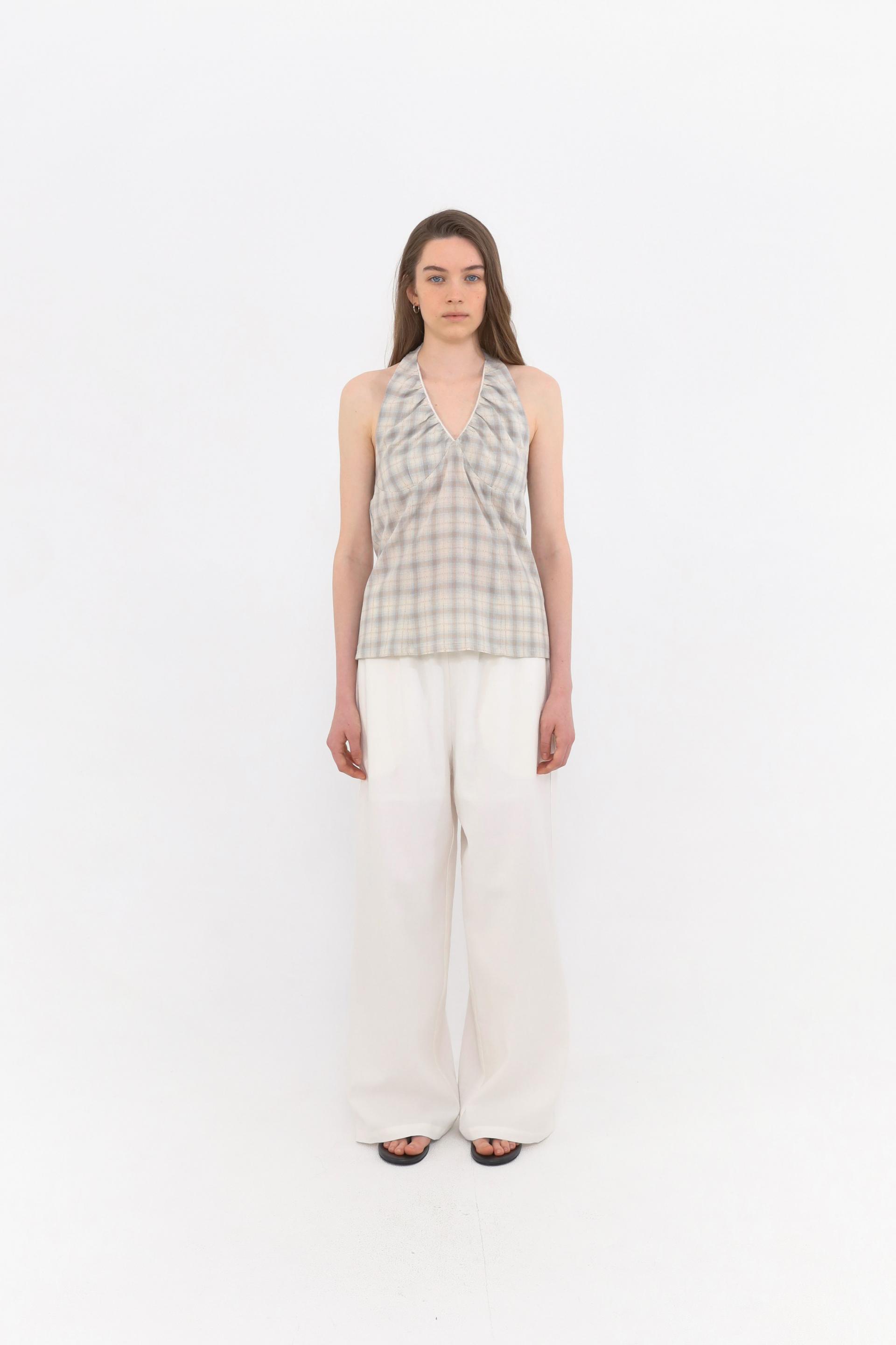 Plaid Halterneck Blouse [Checked]