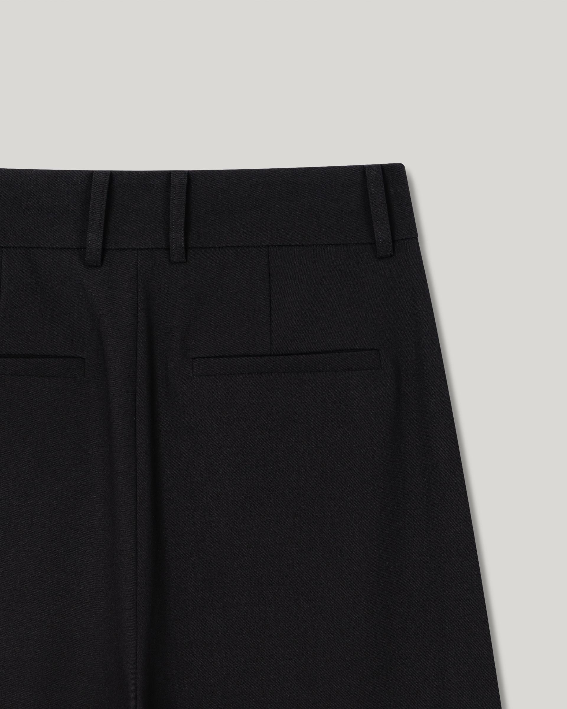 Grove Wool Wide Slacks [Black]