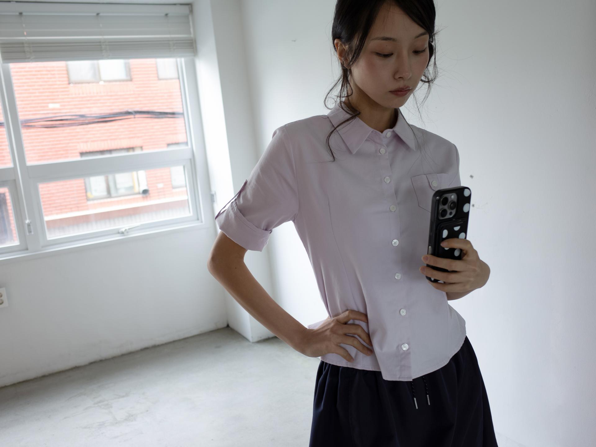 [3차] ROLL UP OXFORD SHIRT (PALE PINK)