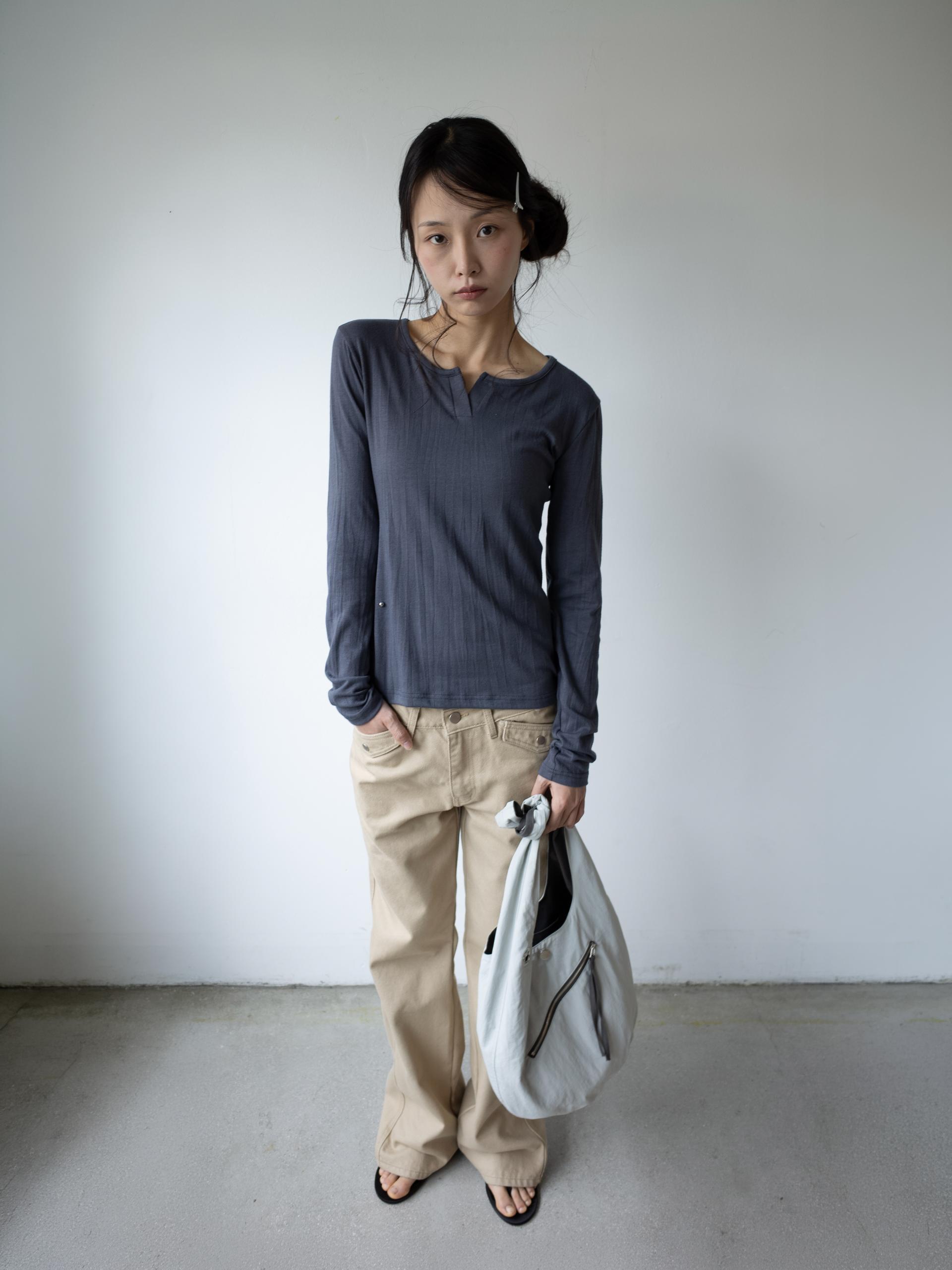 REVERSIBLE POCKET HALF BAG (DEEP GREEN & KHAKI GREY)