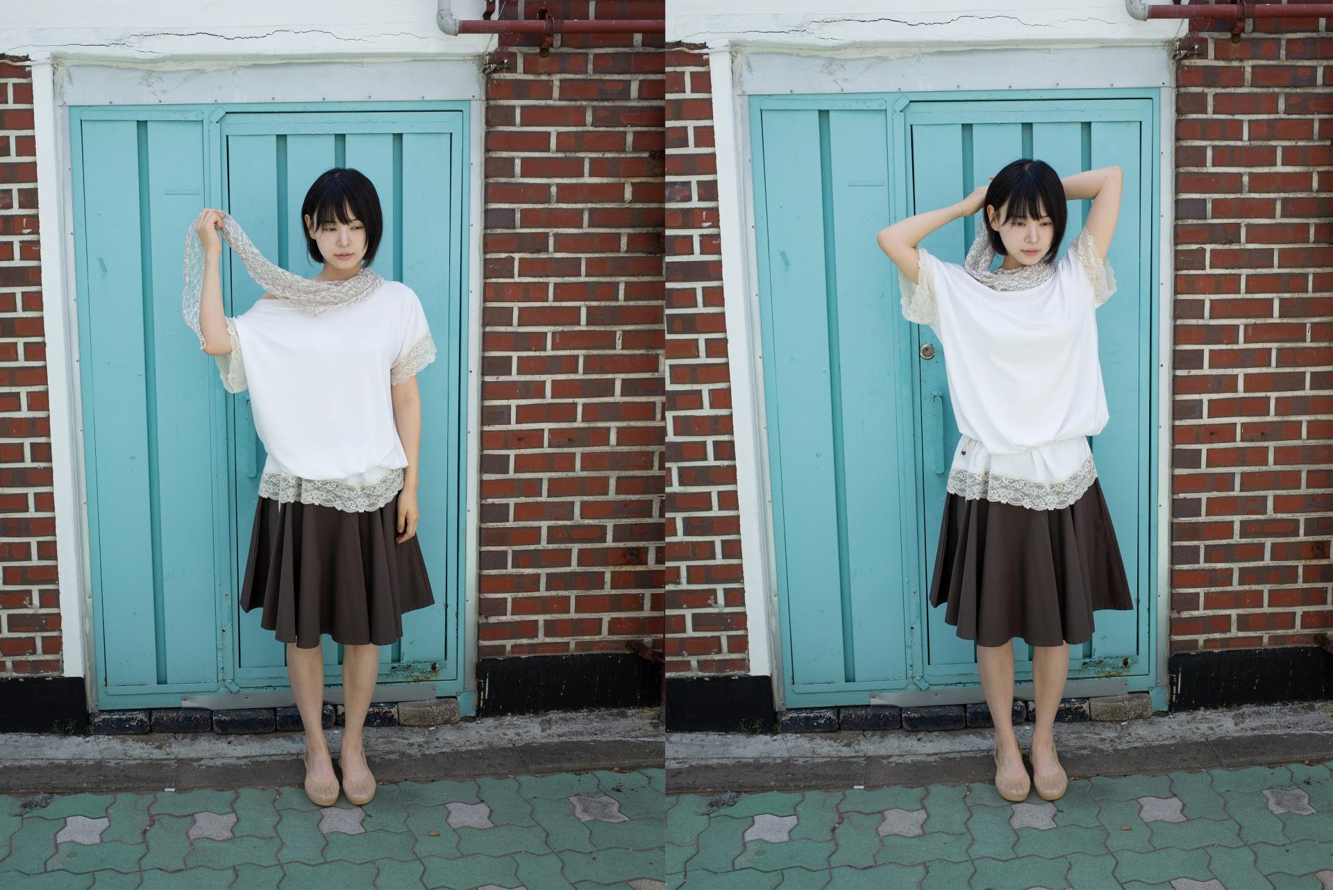 FLORAL PATTERN SCARF (BEIGE)
