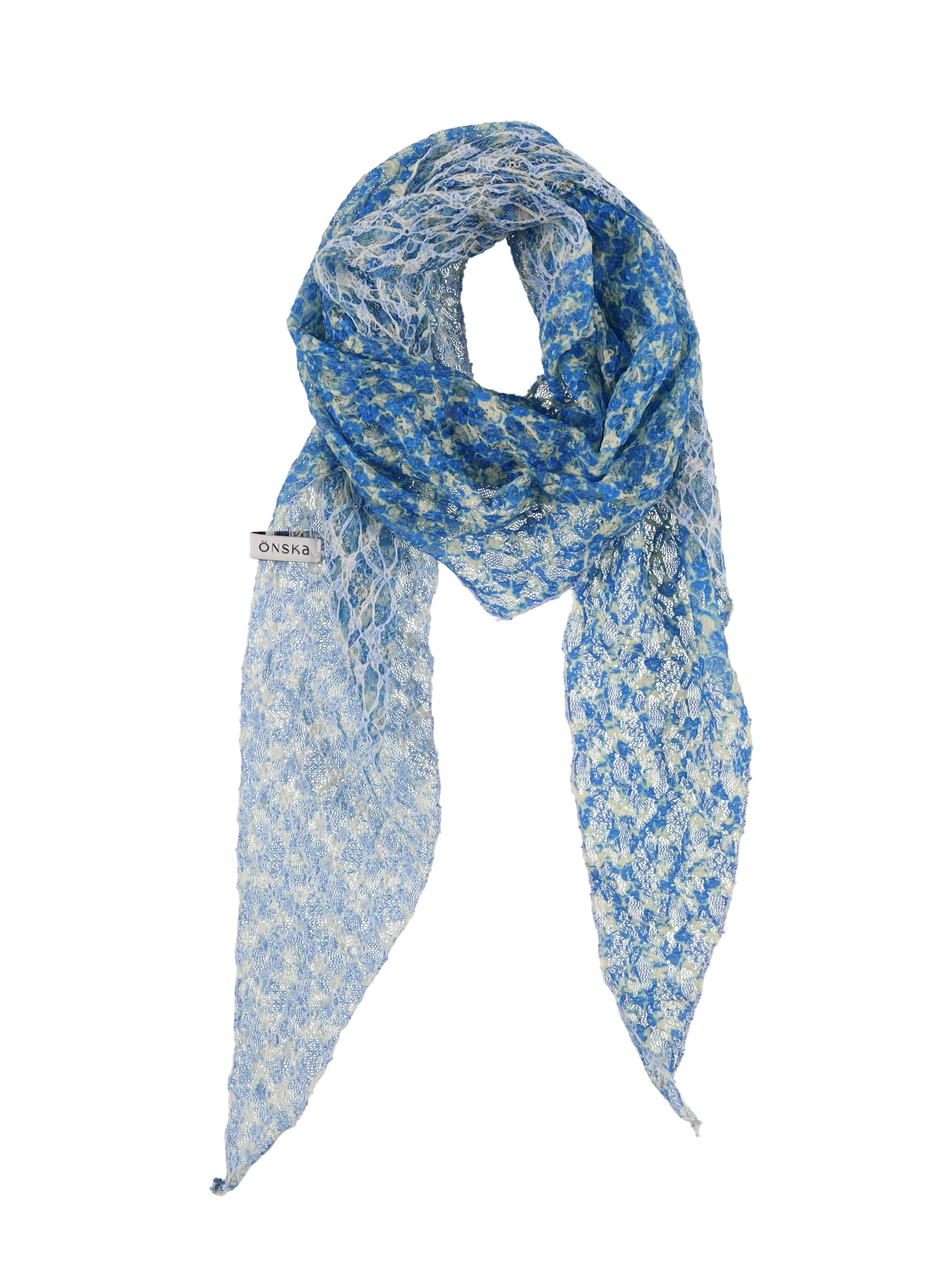FLORAL PATTERN SCARF (BLUE)