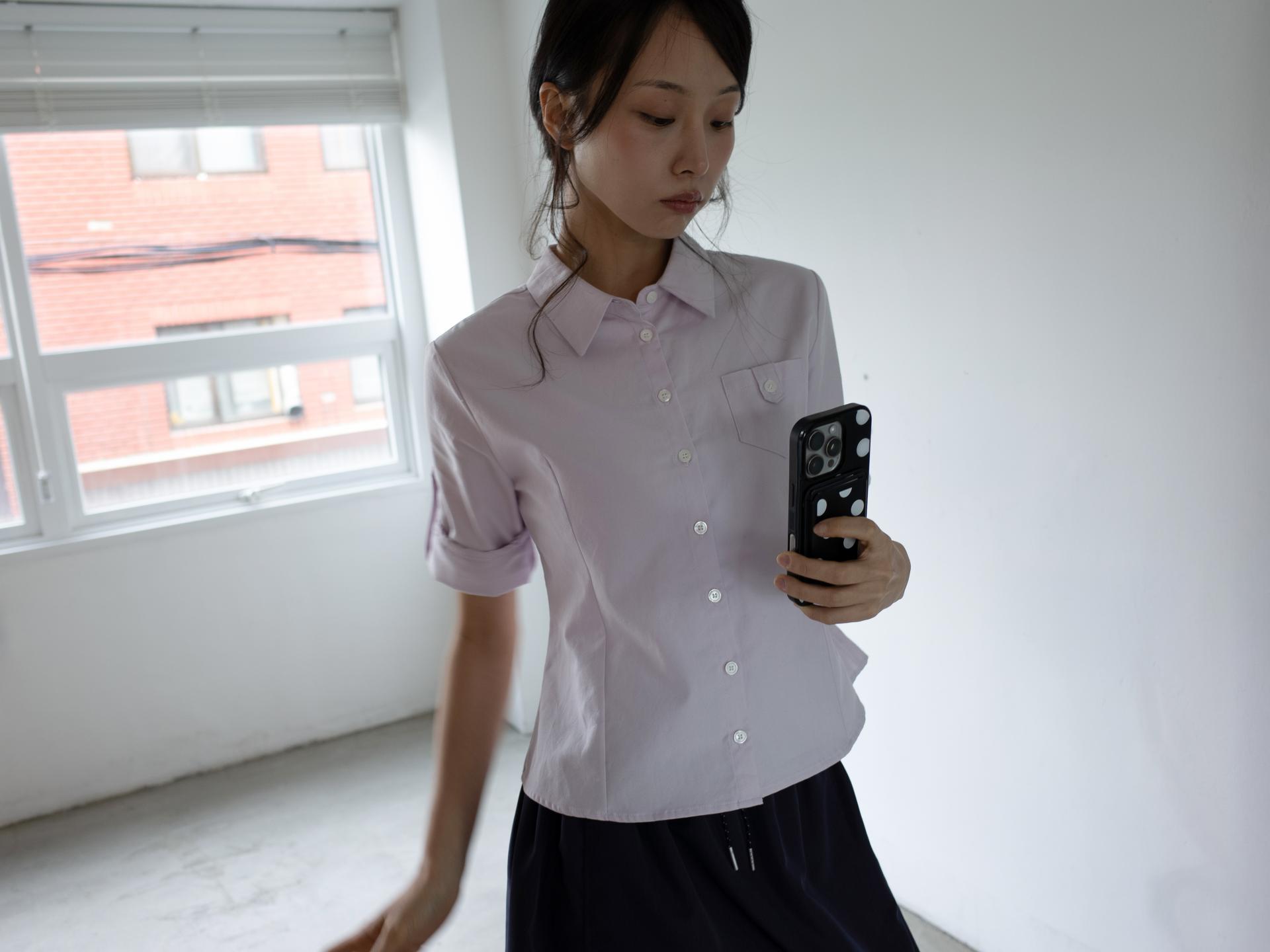 [3차] ROLL UP OXFORD SHIRT (PALE PINK)