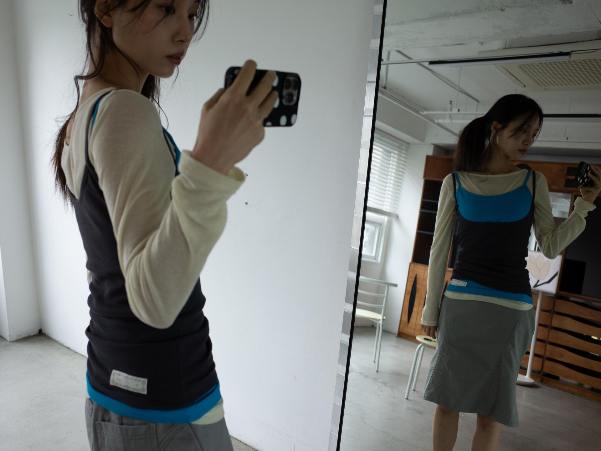 EASY OPEN BACK SLEEVELESS (CHARCOAL)