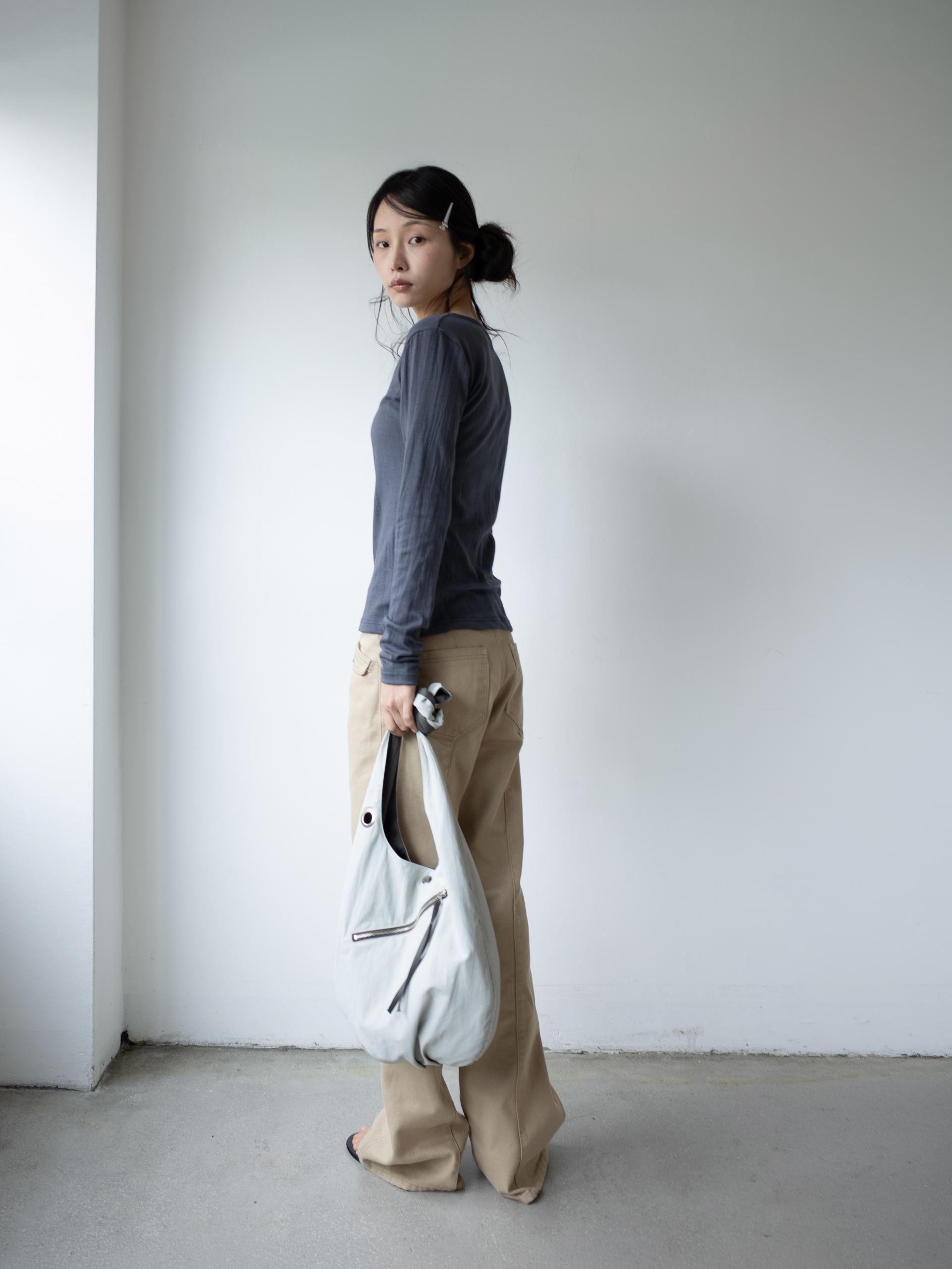 REVERSIBLE POCKET HALF BAG (DEEP GREEN & KHAKI GREY)
