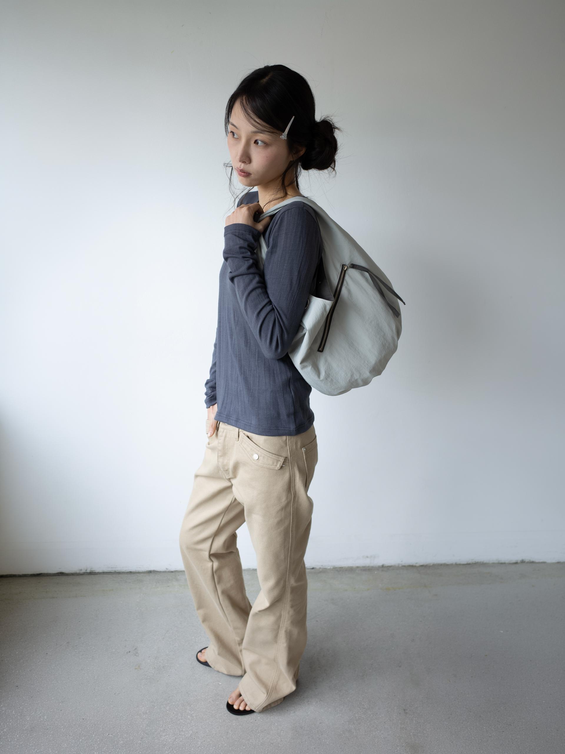 REVERSIBLE POCKET HALF BAG (DEEP GREEN & KHAKI GREY)