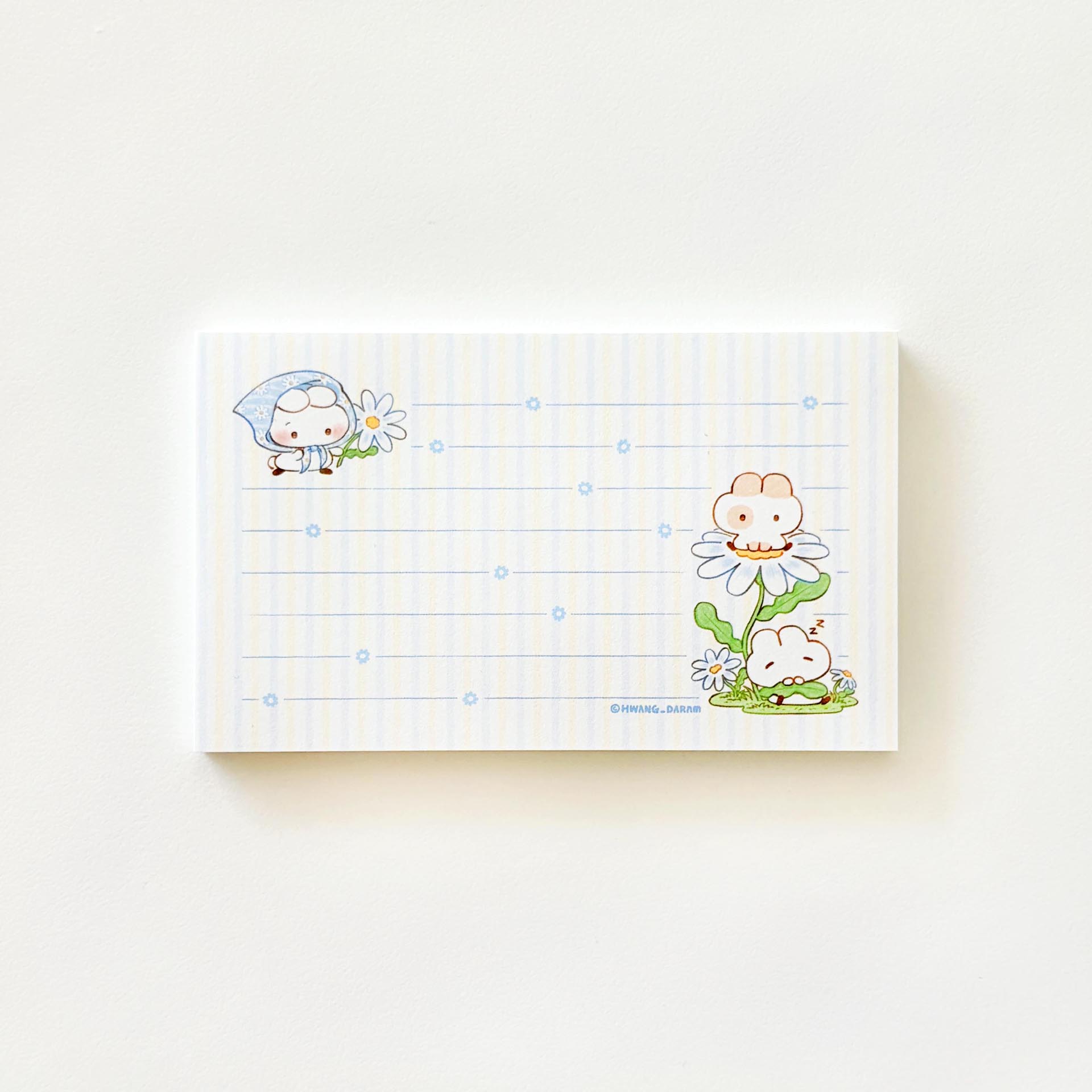 데이지 & 벚꽃 라인 메모지 (2종)