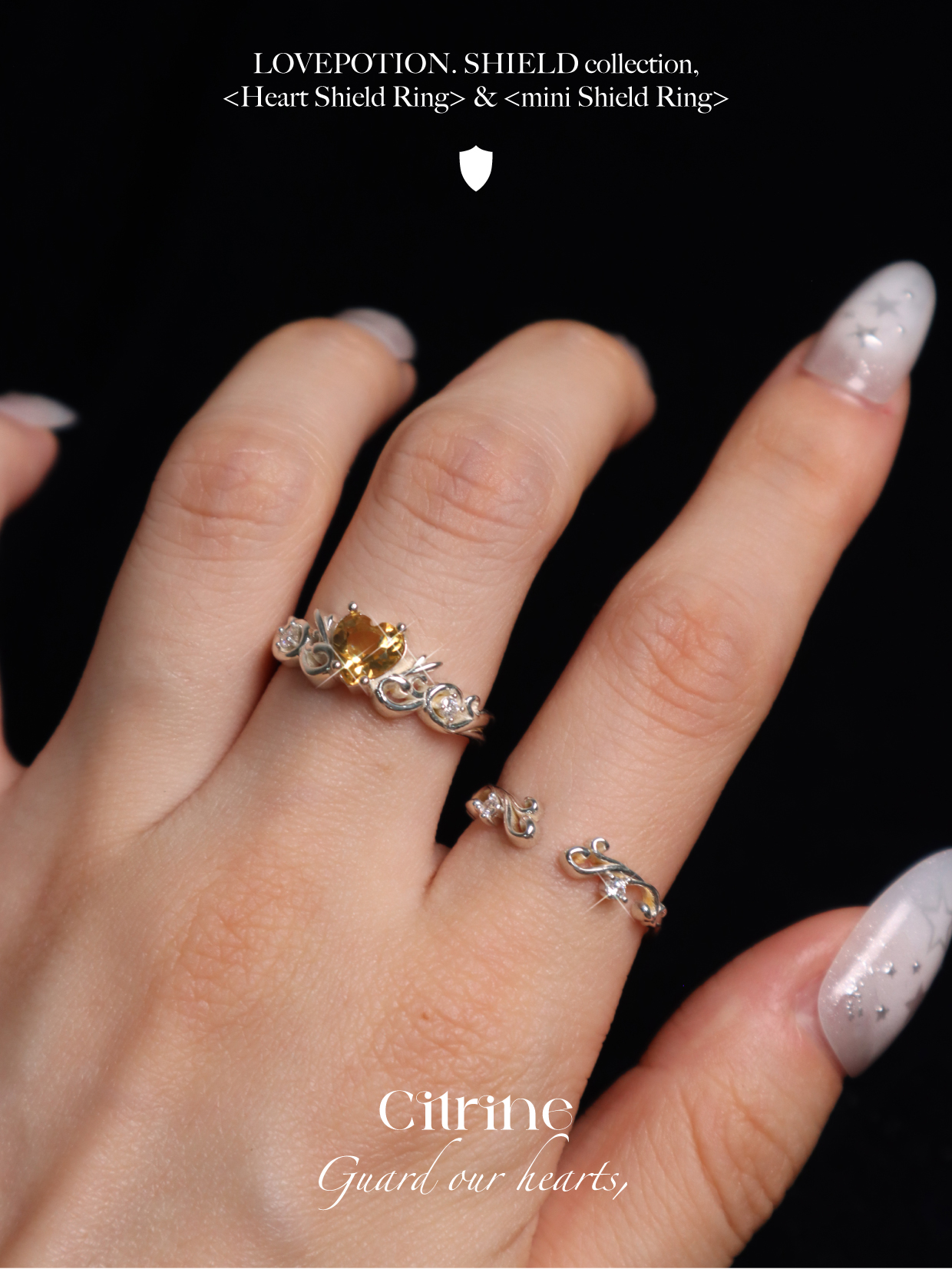 Heart Shield Ring_시트린