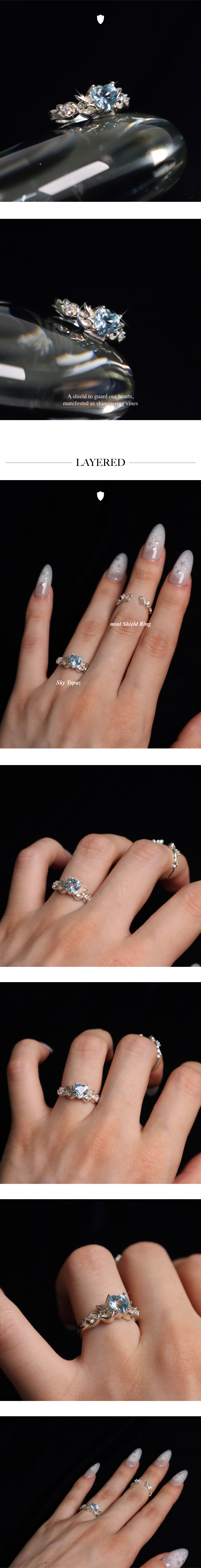 Heart Shield Ring_스카이토파즈