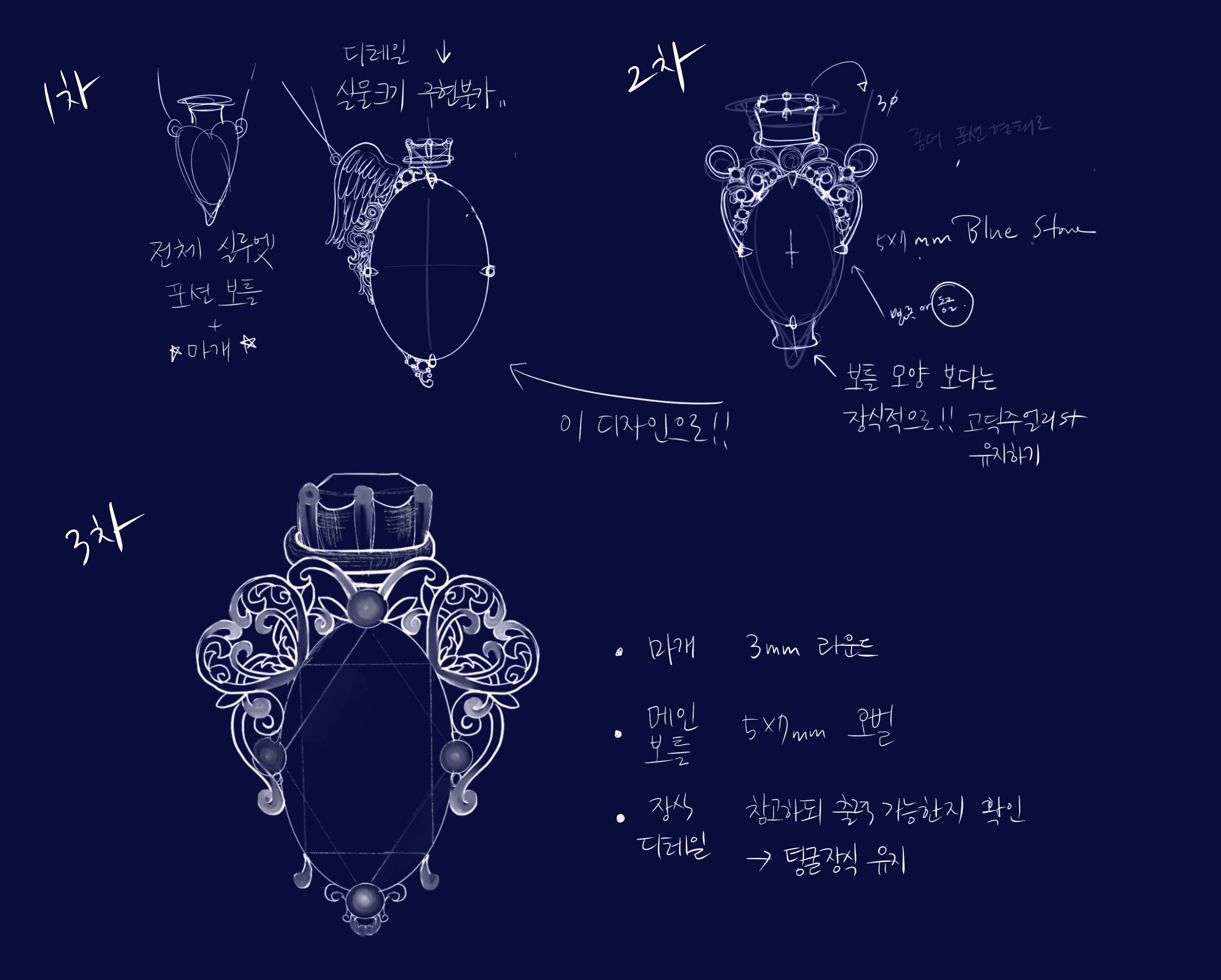 Sealing Wish Necklace_소원의 비약 목걸이_스카이토파즈