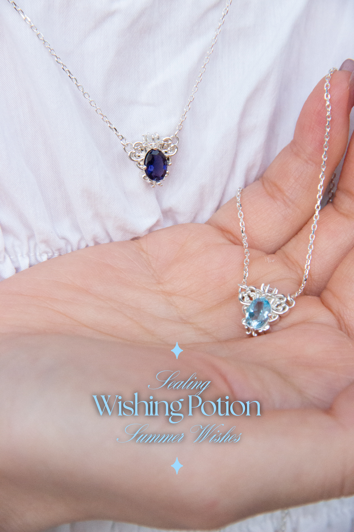 Sealing Wish Necklace_소원의 비약 목걸이_스카이토파즈