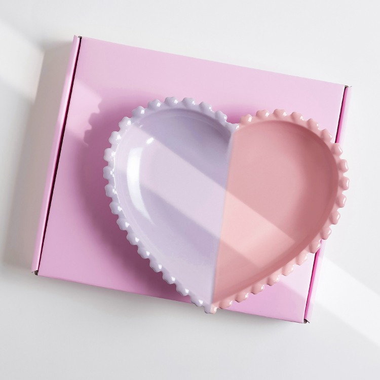 Dot Heart Plate(Pink&Purple)