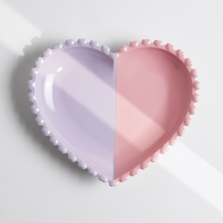 Dot Heart Plate(Pink&Purple)