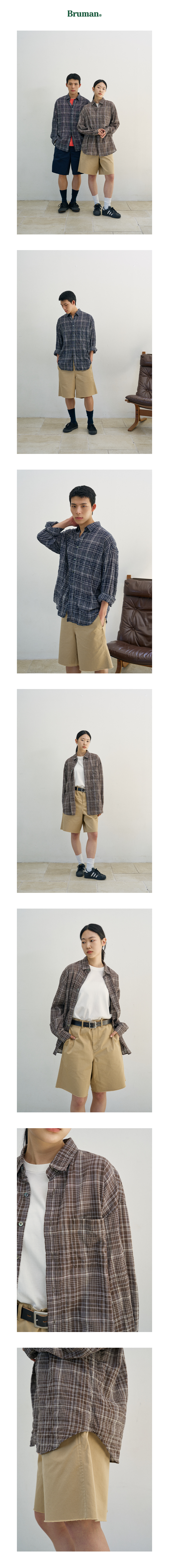 Light Check Shirt (Dusty Navy)