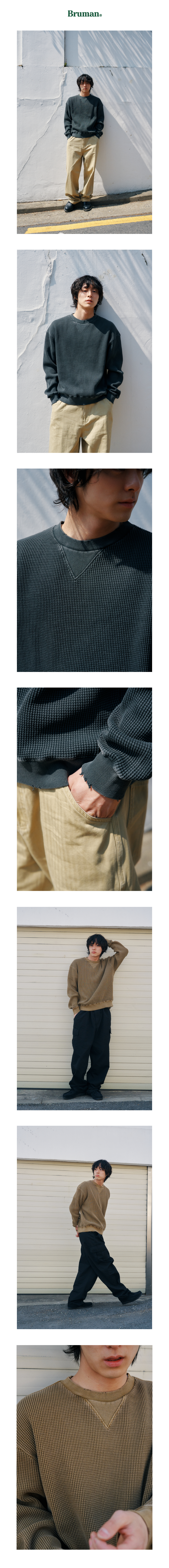 Waffle Sweat Shirt (Midnight Black)