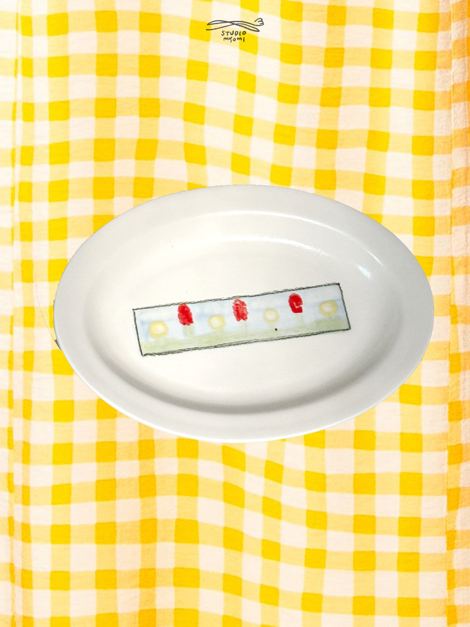 Middle Oval Plate (구름)