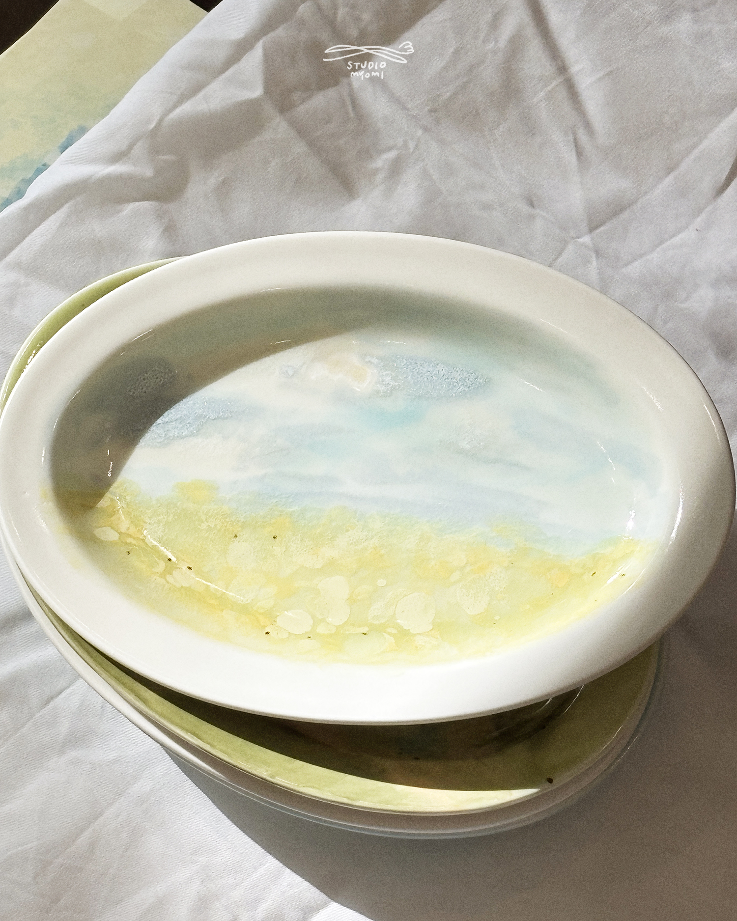 Middle Oval Plate (구름)