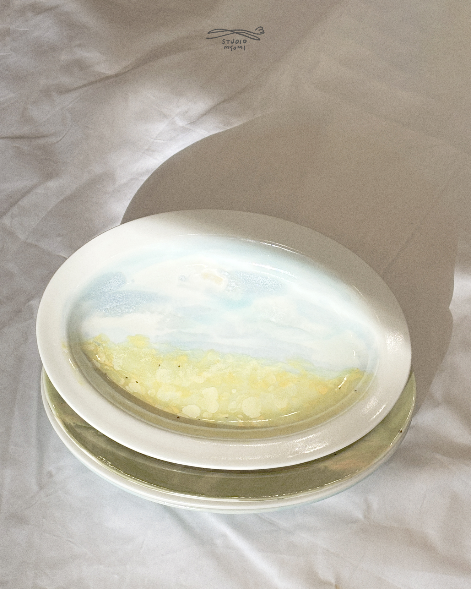 Middle Oval Plate (구름)