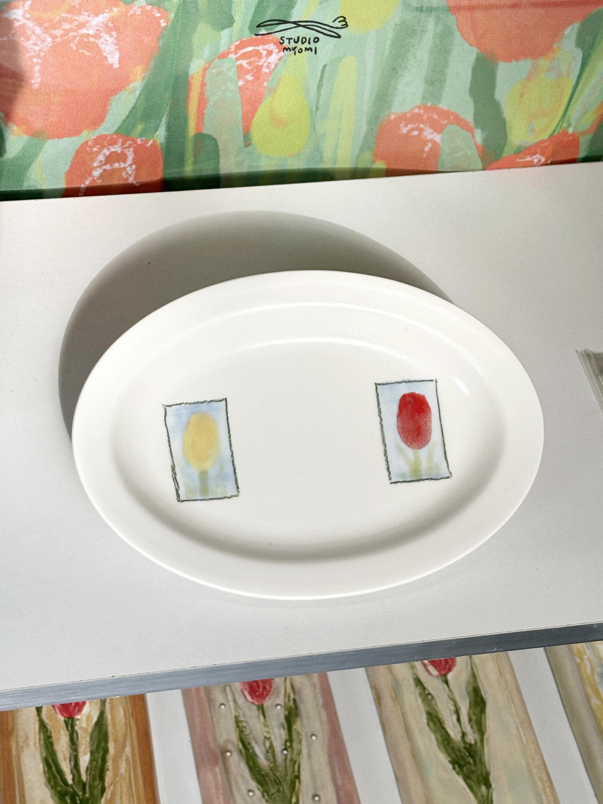 Middle Oval Plate (구름)