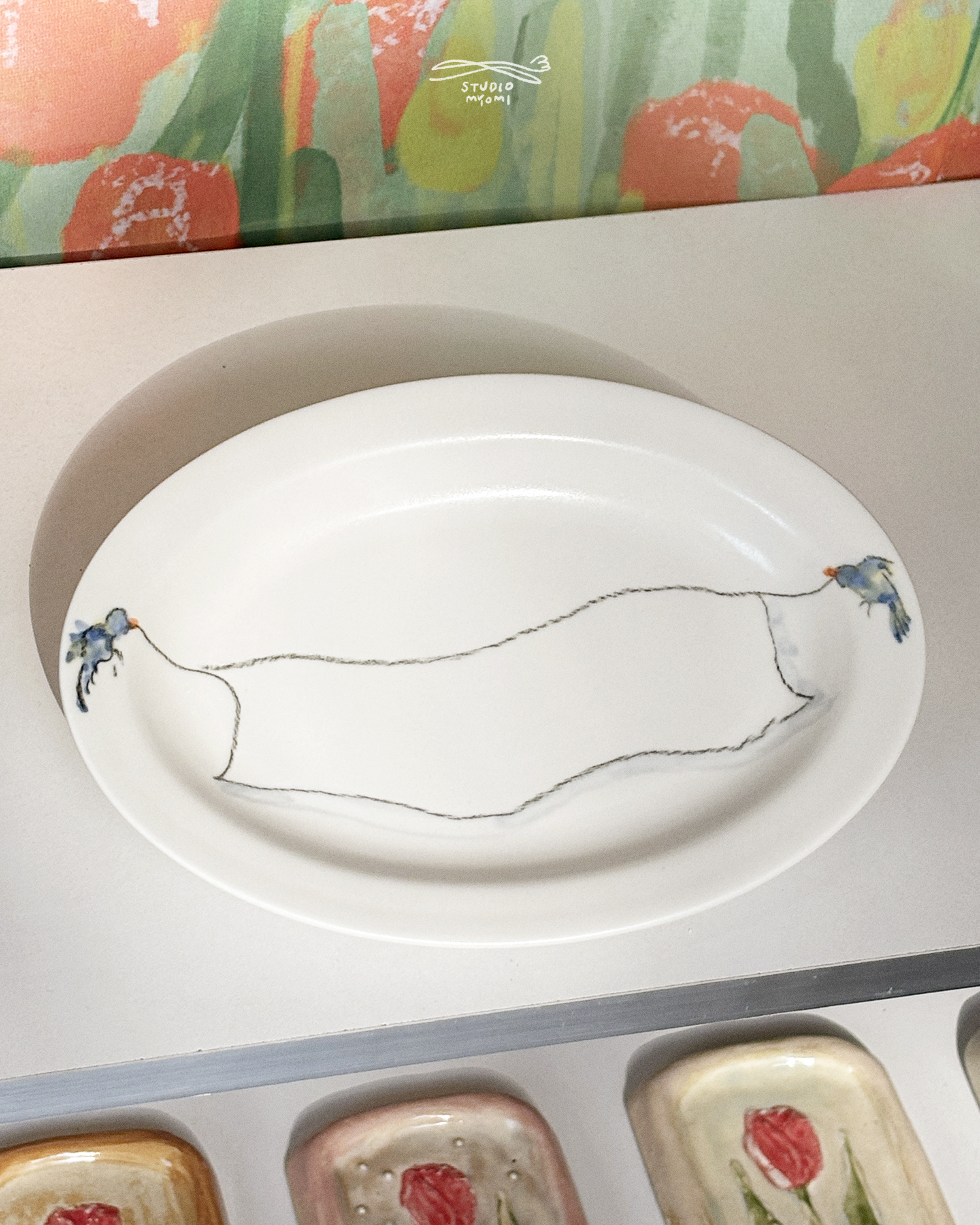 Middle Oval Plate (구름)