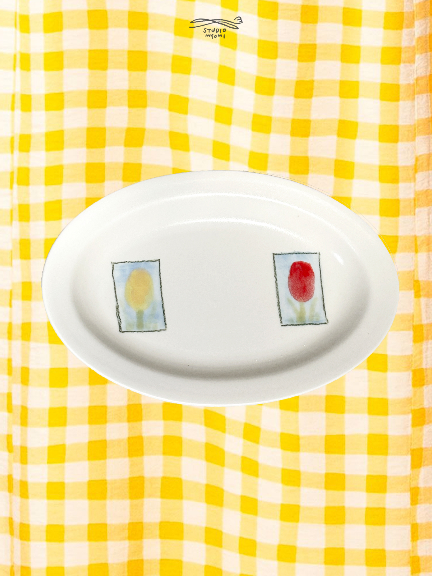 Middle Oval Plate (구름)