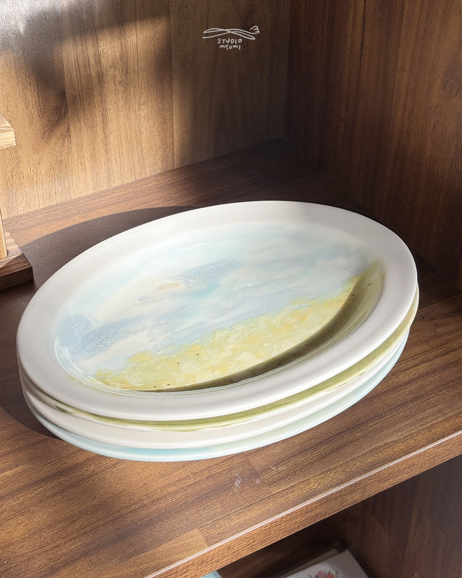 Middle Oval Plate (구름)