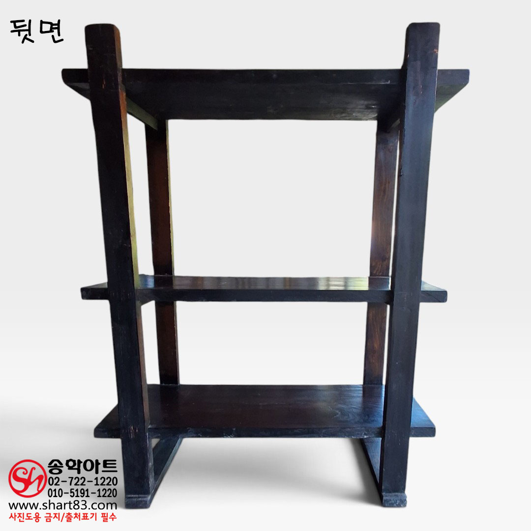 미니 찬탁 원목 3단 장식 선반 사방탁자 빈티지 고재 가구 그릇 정리장 옛날 부엌 연출 수납 사이드 선반