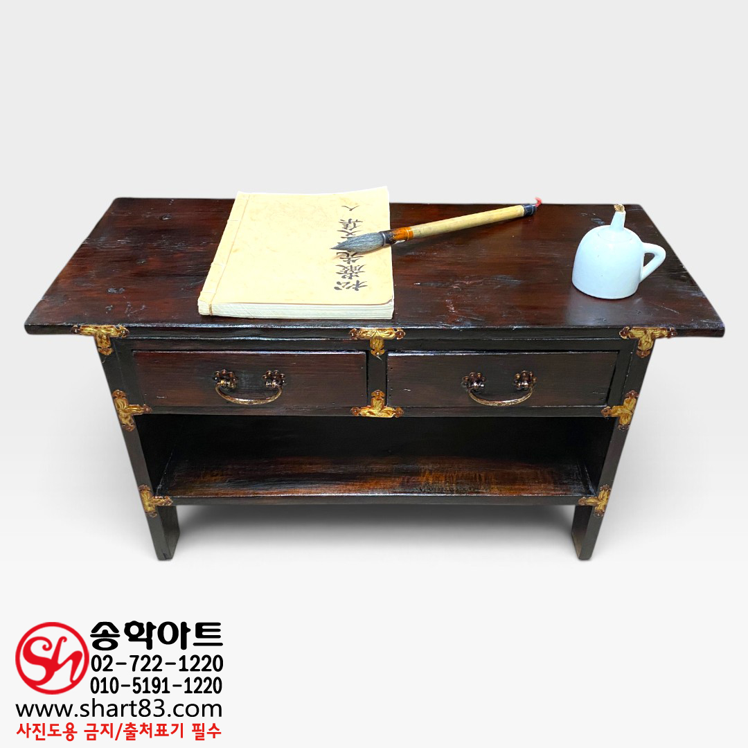 [제작/판매/대여] 조선시대풍 서안 원목 고가구 서상 서탁 궤안 옛날 책상 문방가구 사랑방 연출 문갑형 선비상 송학아트 자체 제작품