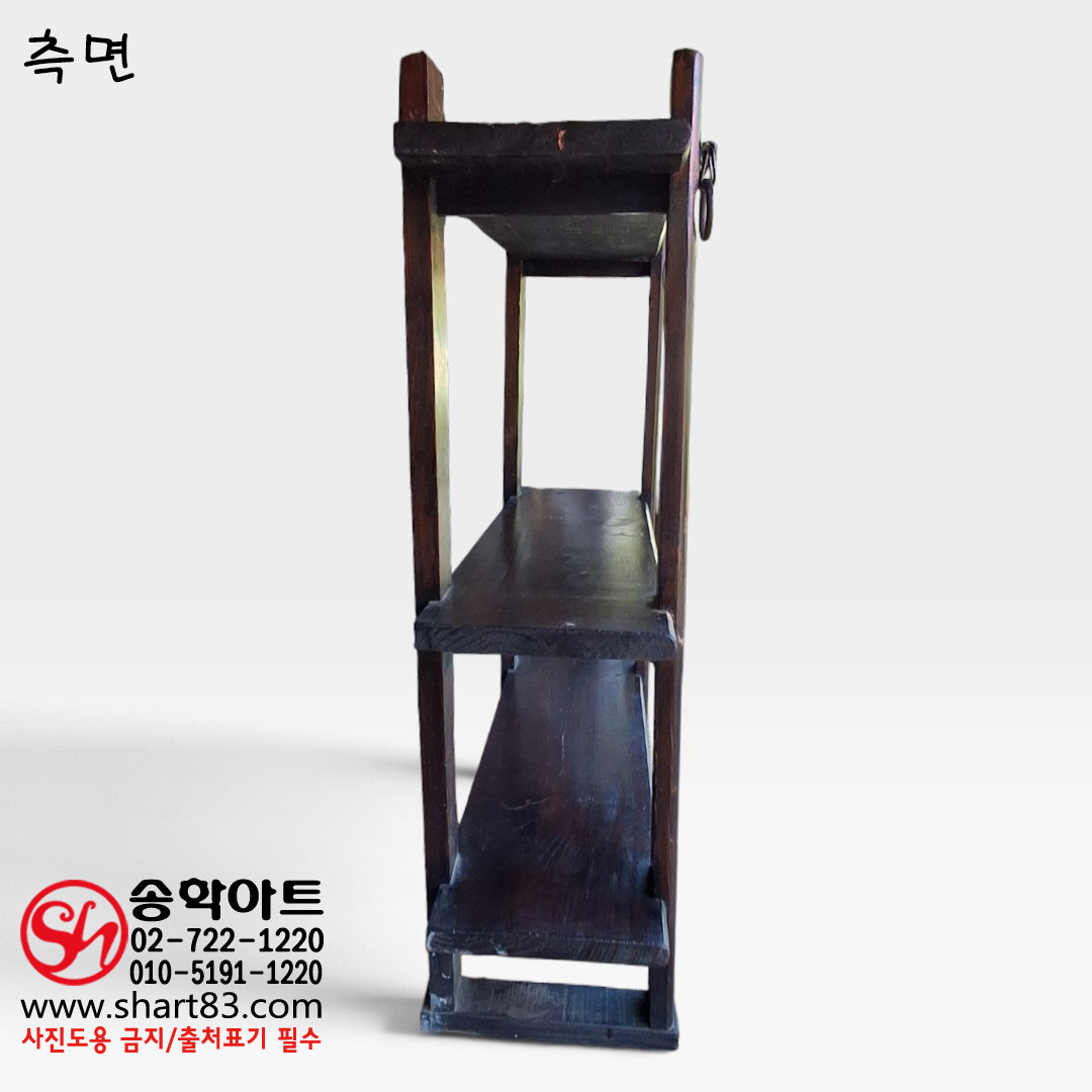 미니 찬탁 원목 3단 장식 선반 사방탁자 빈티지 고재 가구 그릇 정리장 옛날 부엌 연출 수납 사이드 선반