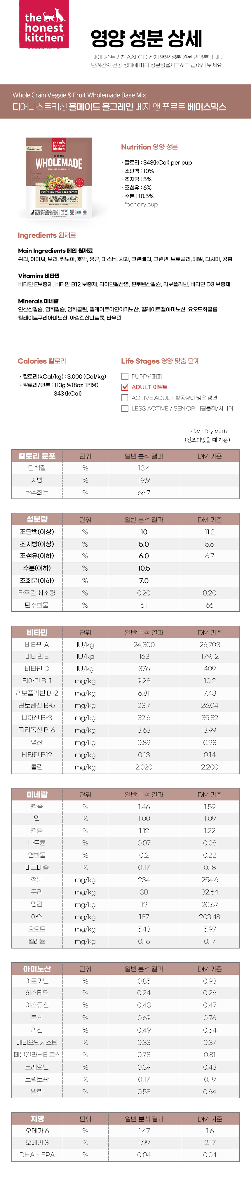 디어니스트키친 탈수건조 홀그레인 베지&프루트 베이스믹스 3.18kg