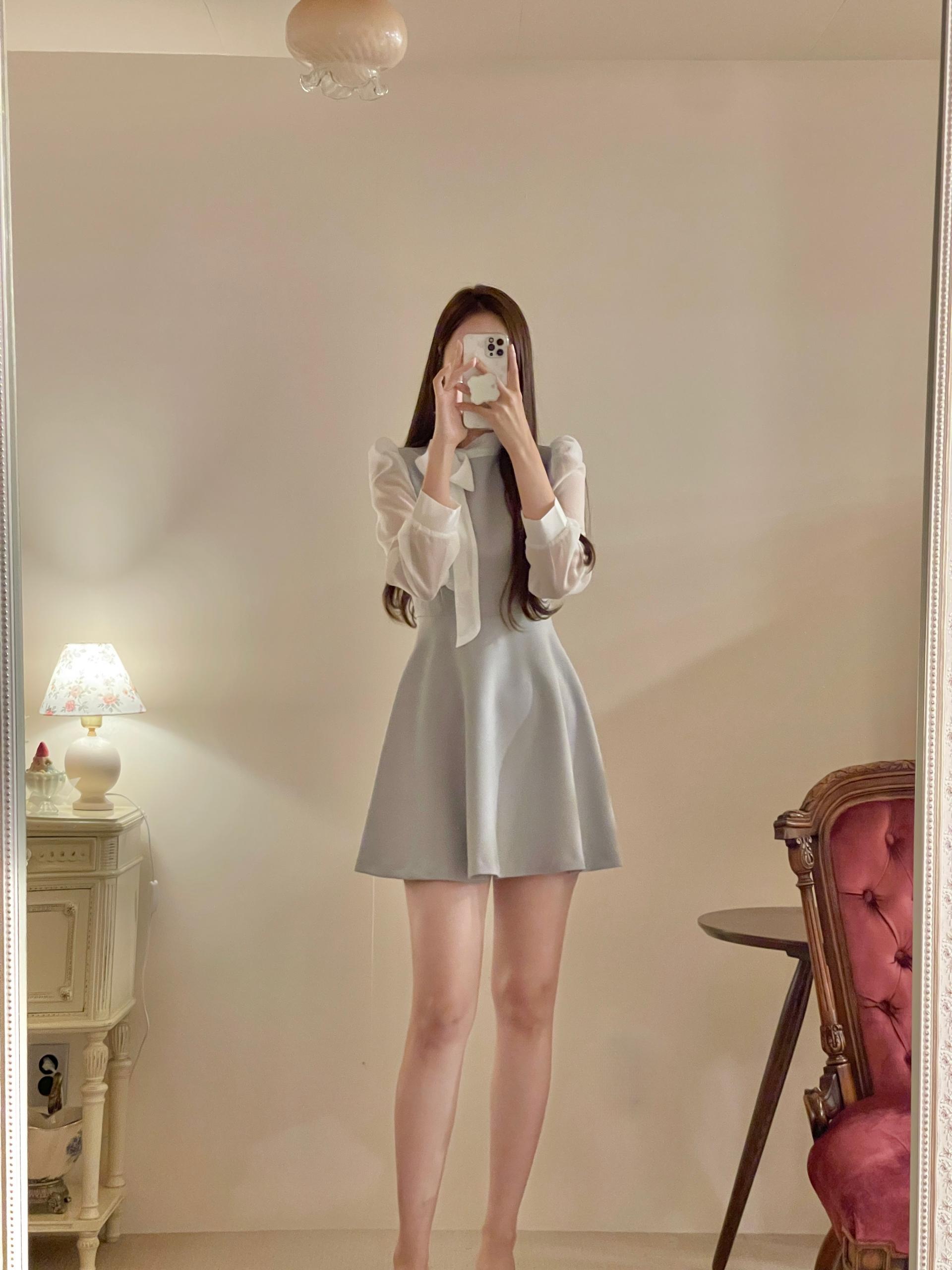 승무원 졸업식 리본 스카프 미니원피스 하객 데이트 여신 상세 이미지 9