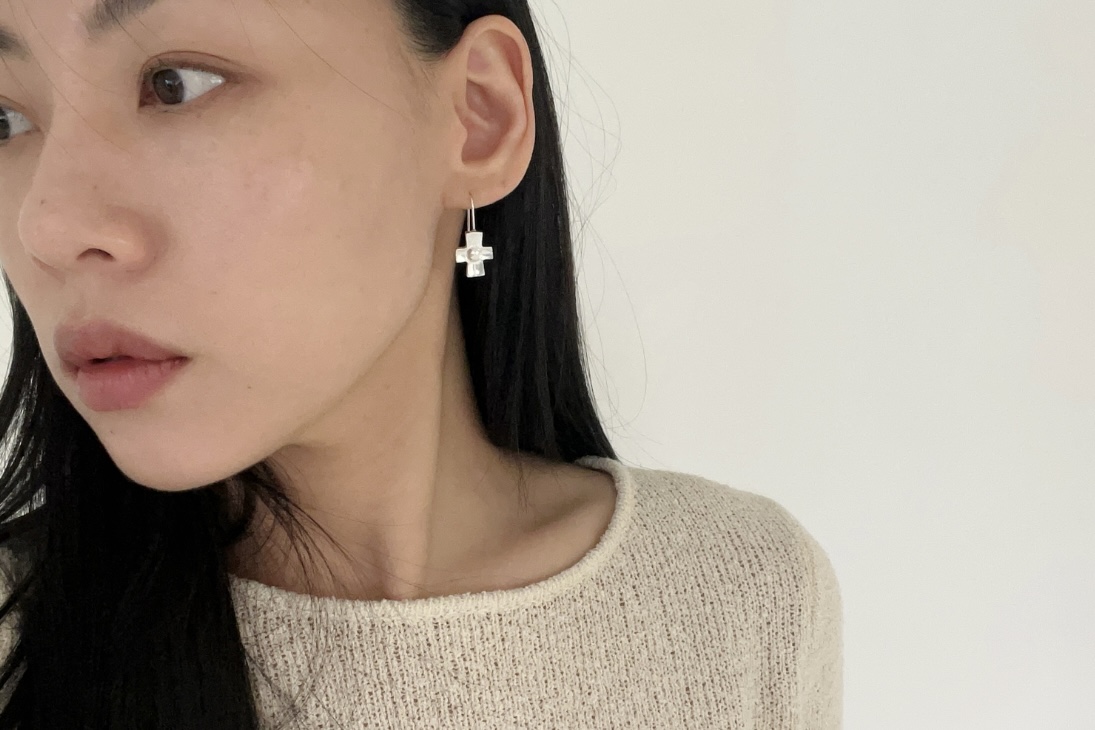 orb cross earrings