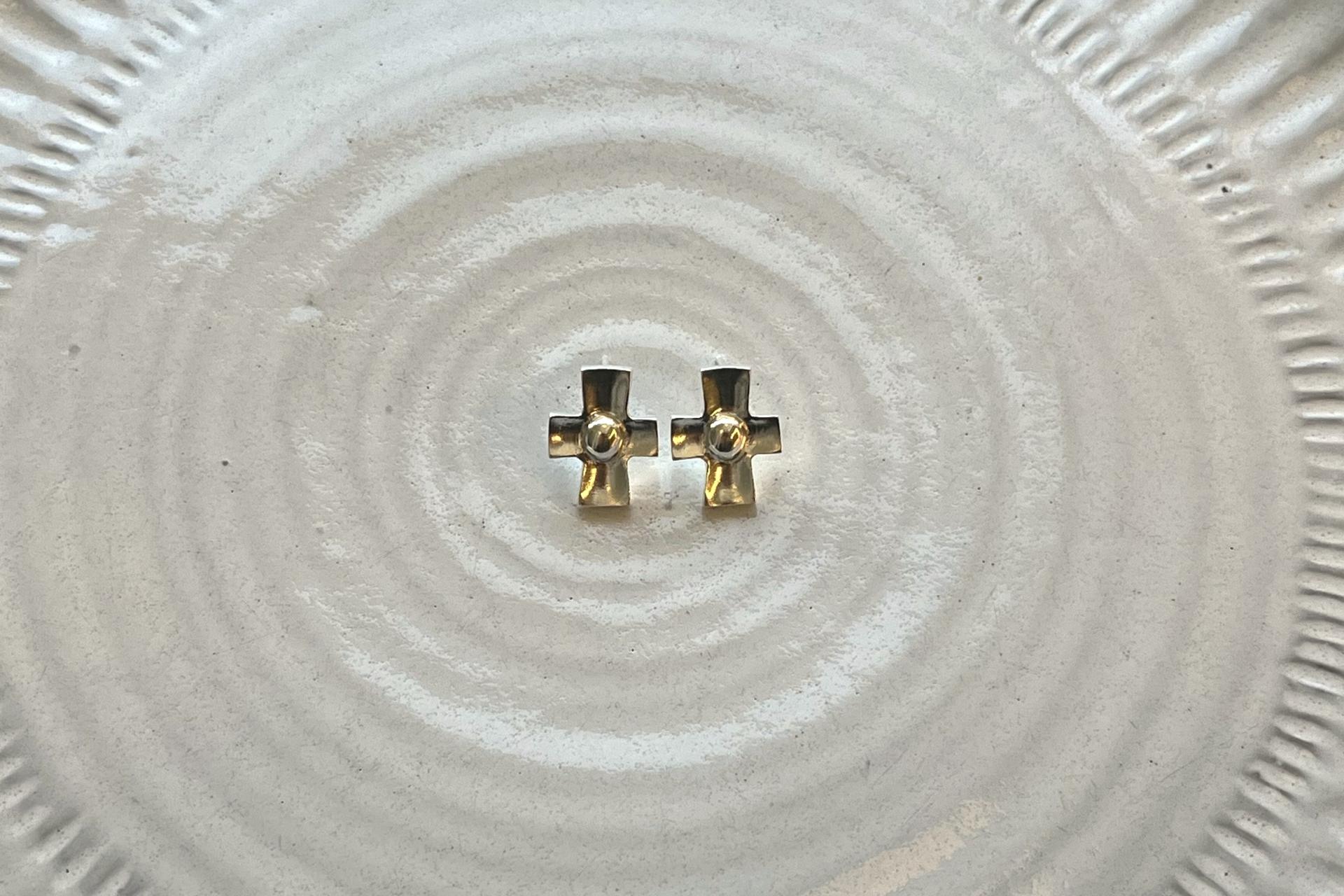 orb cross earrings