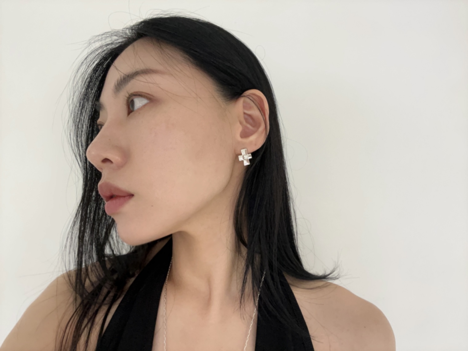 orb cross earrings