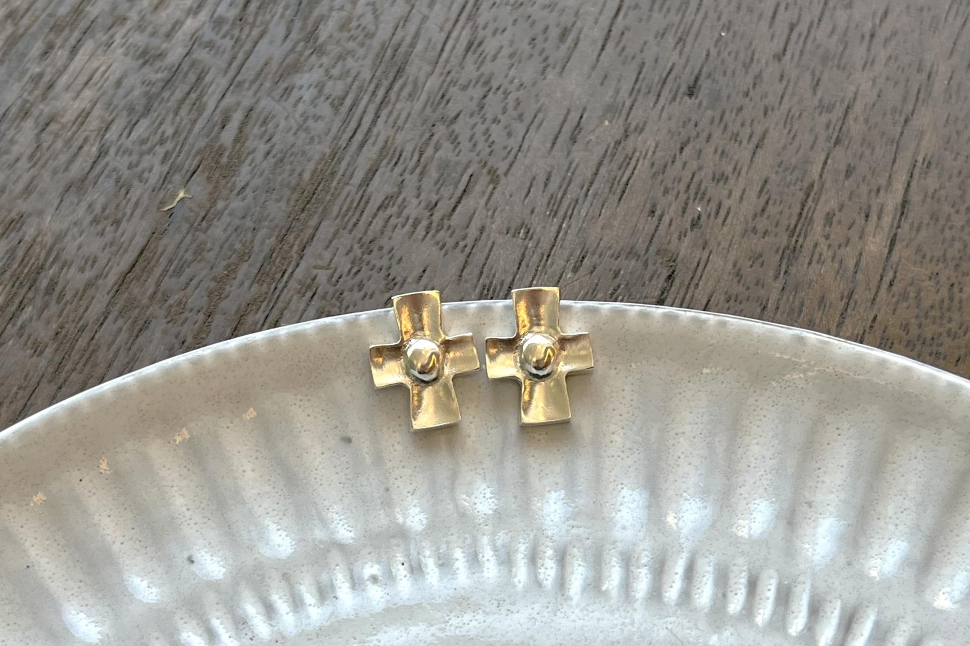 orb cross earrings