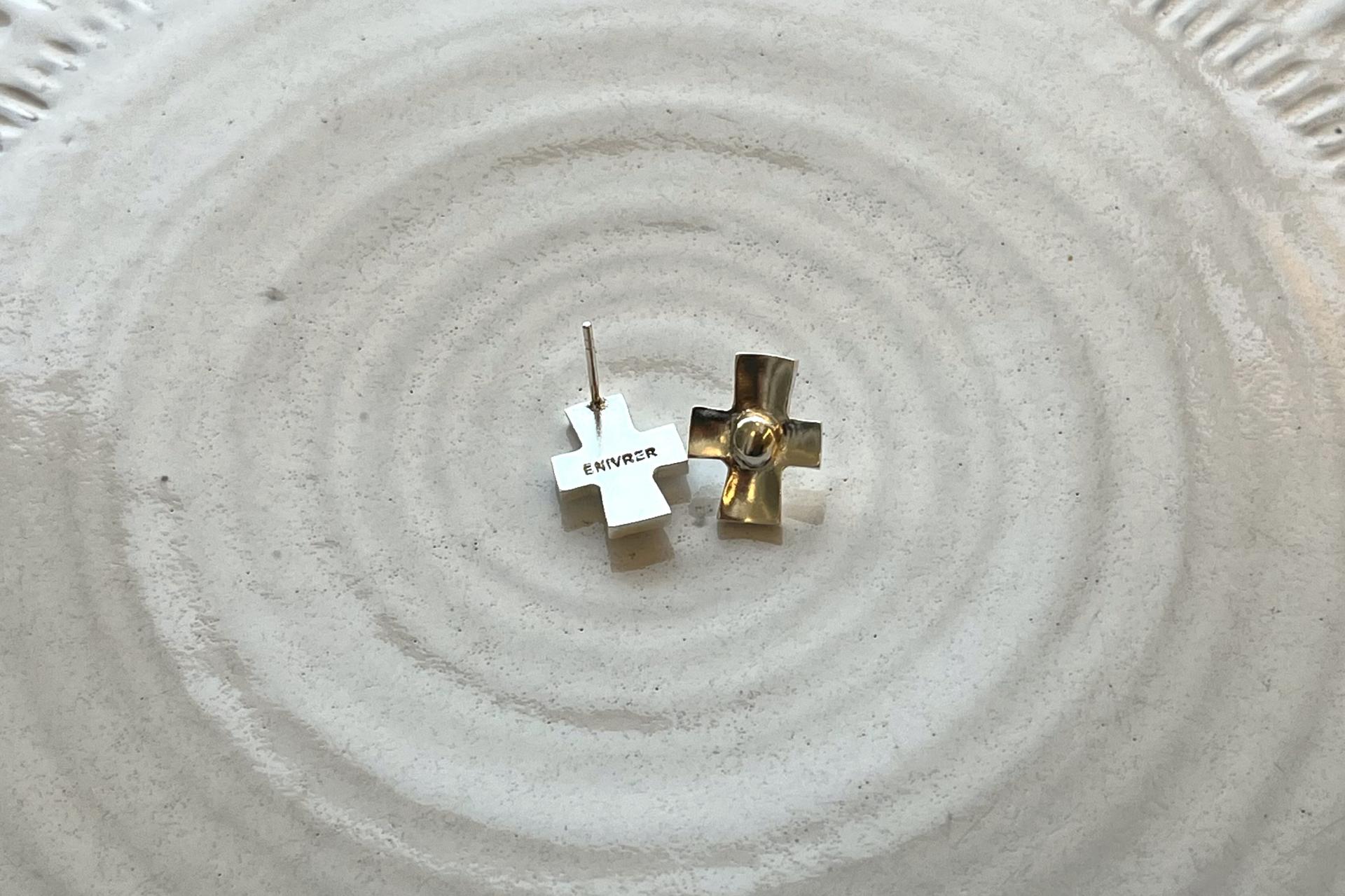 orb cross earrings