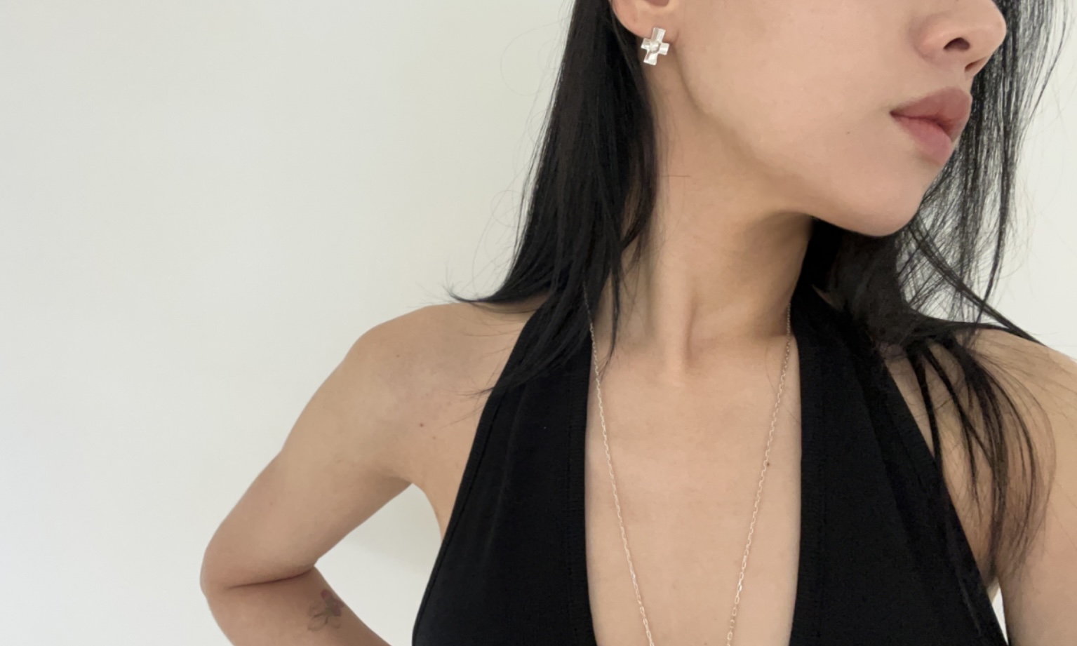 orb cross earrings