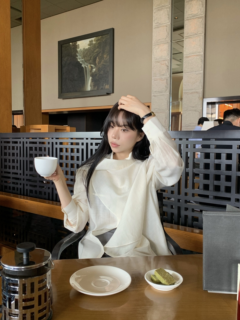 26FW Liebe SHAWL WRAP BLOUSE (3COLOR)