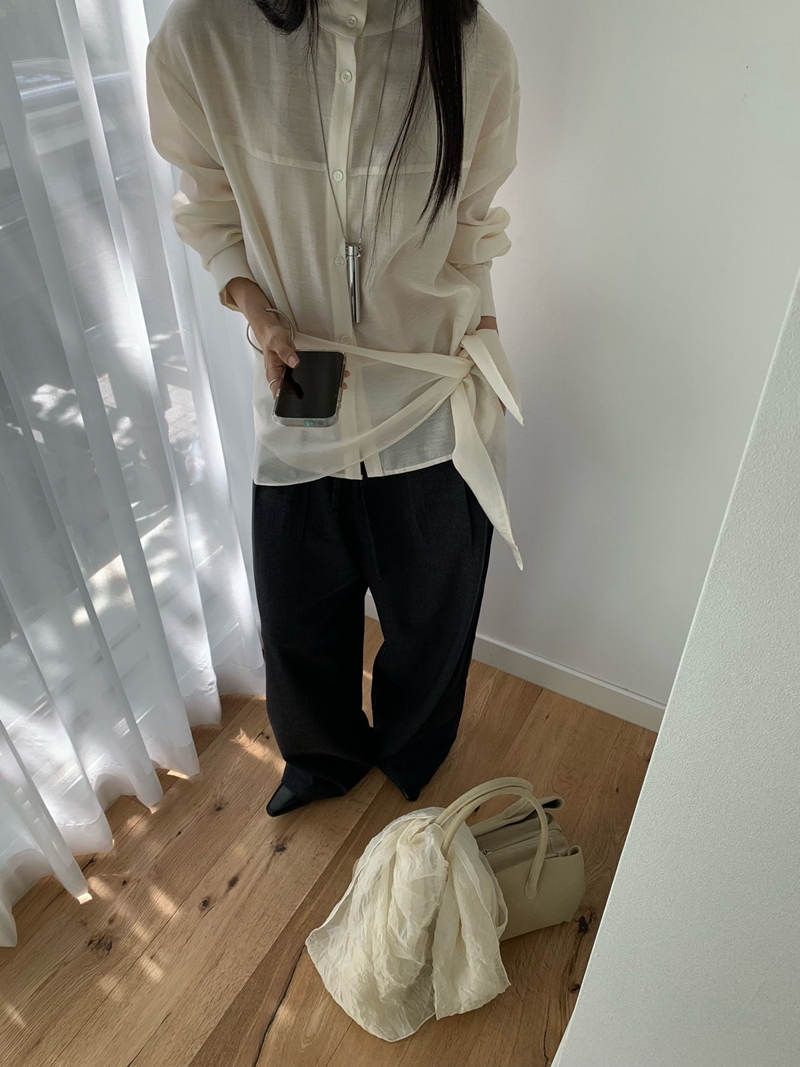 26FW Liebe SHAWL WRAP BLOUSE (3COLOR)